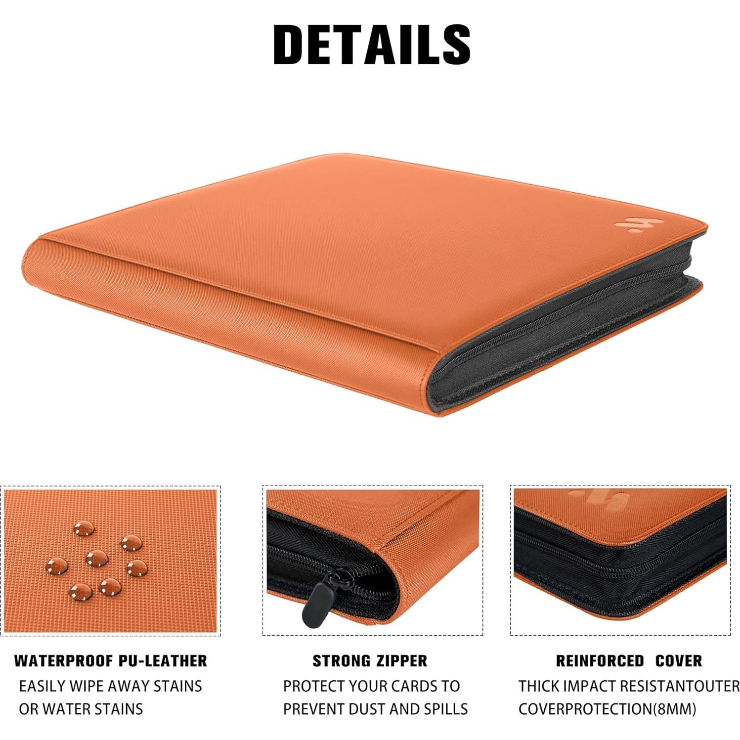 Carpeta de Tarjetas MORABTO 16 Bolsillos Naranja Oscuro