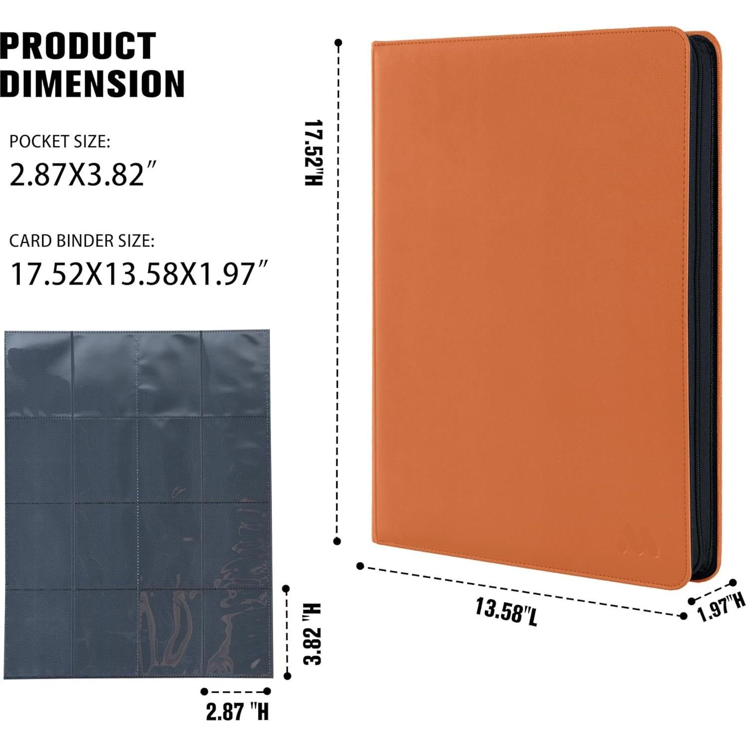 Carpeta de Tarjetas MORABTO 16 Bolsillos Naranja Oscuro