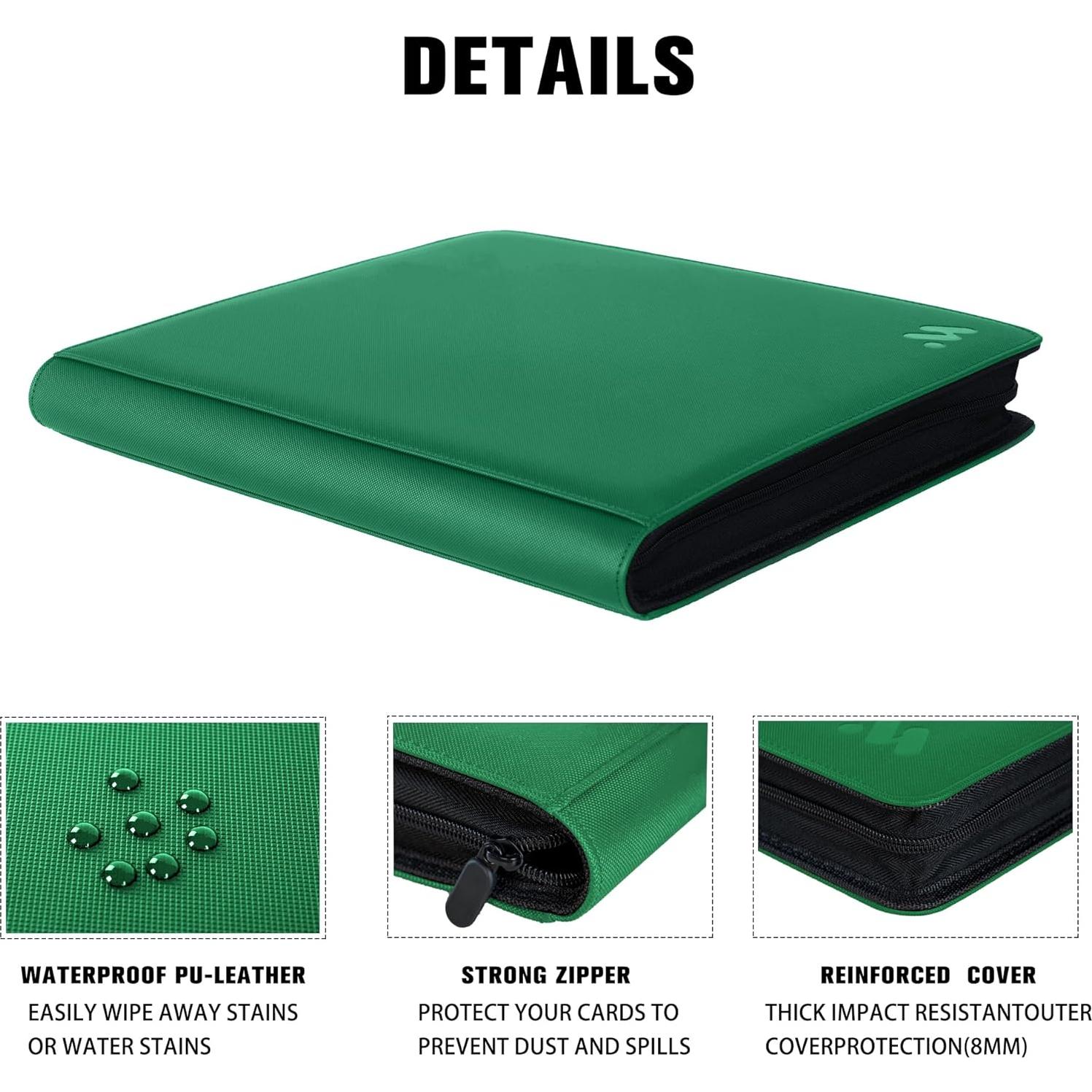 Carpeta de Tarjetas MORABTO 16 Bolsillos Verde 1024 Tarjetas