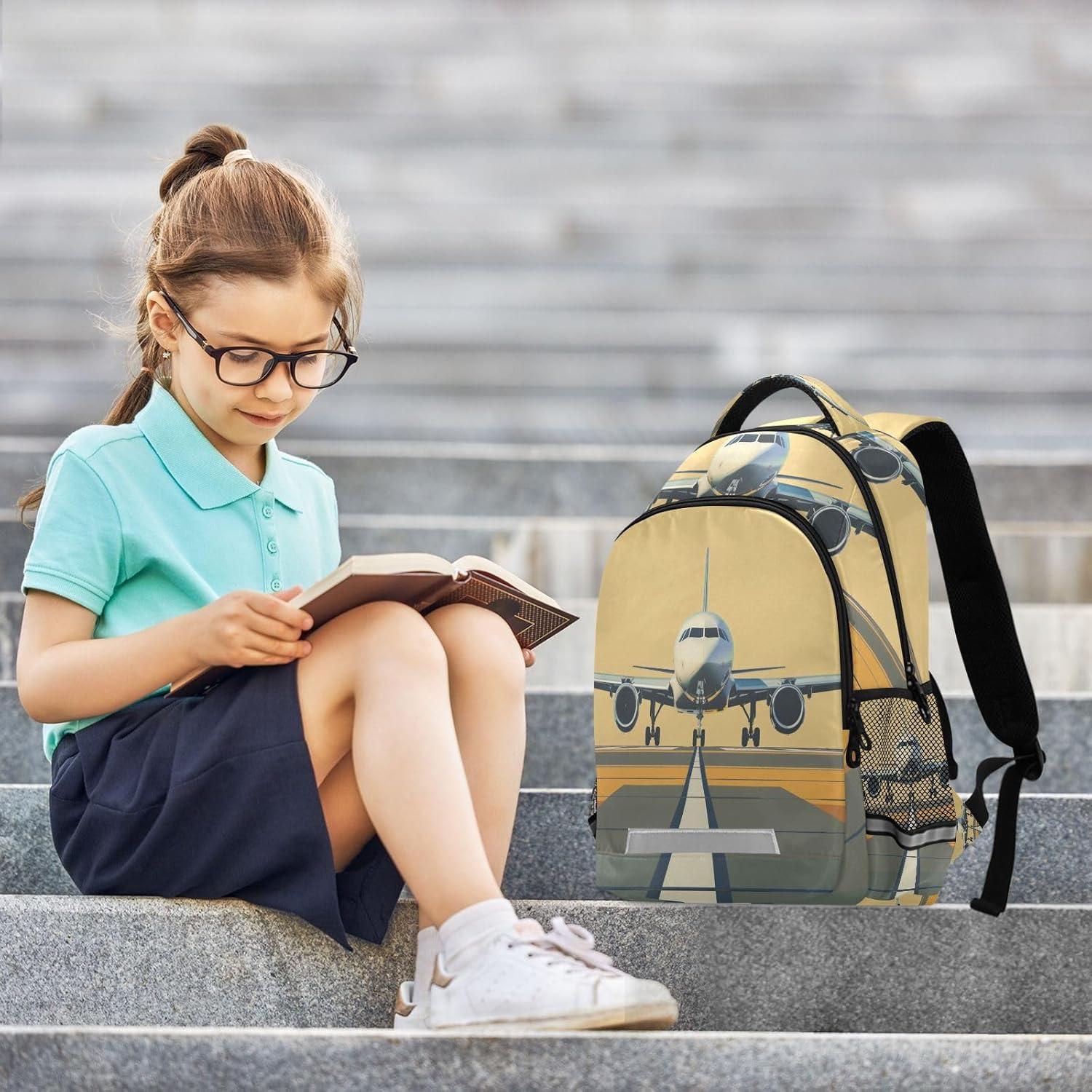 Mochila Escolar Niños WEVIBOFU Aviación 42.5x29.5x17.5cm