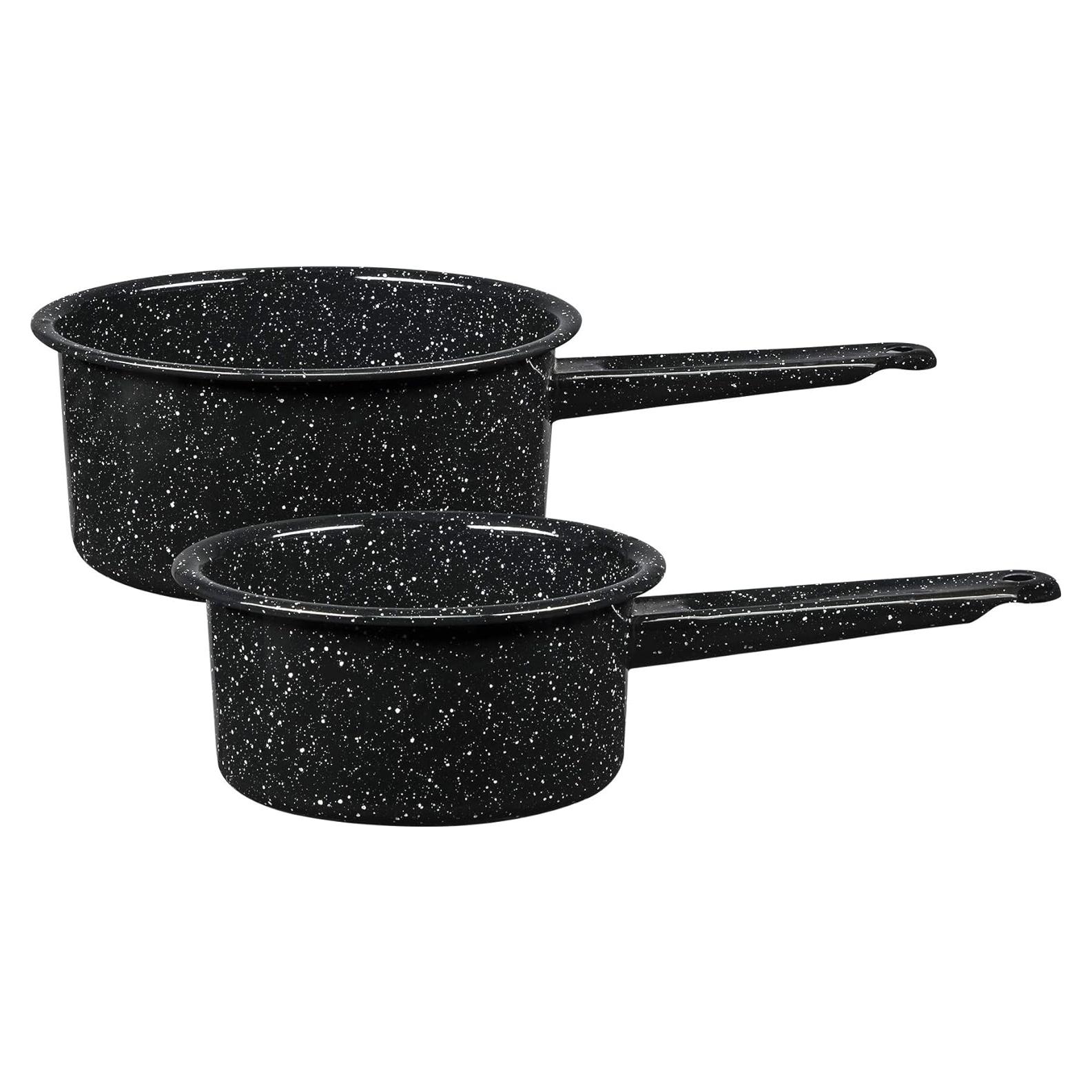 Juego de Cacerolas Granite Ware 1 y 2 Qt Acero Esmaltado