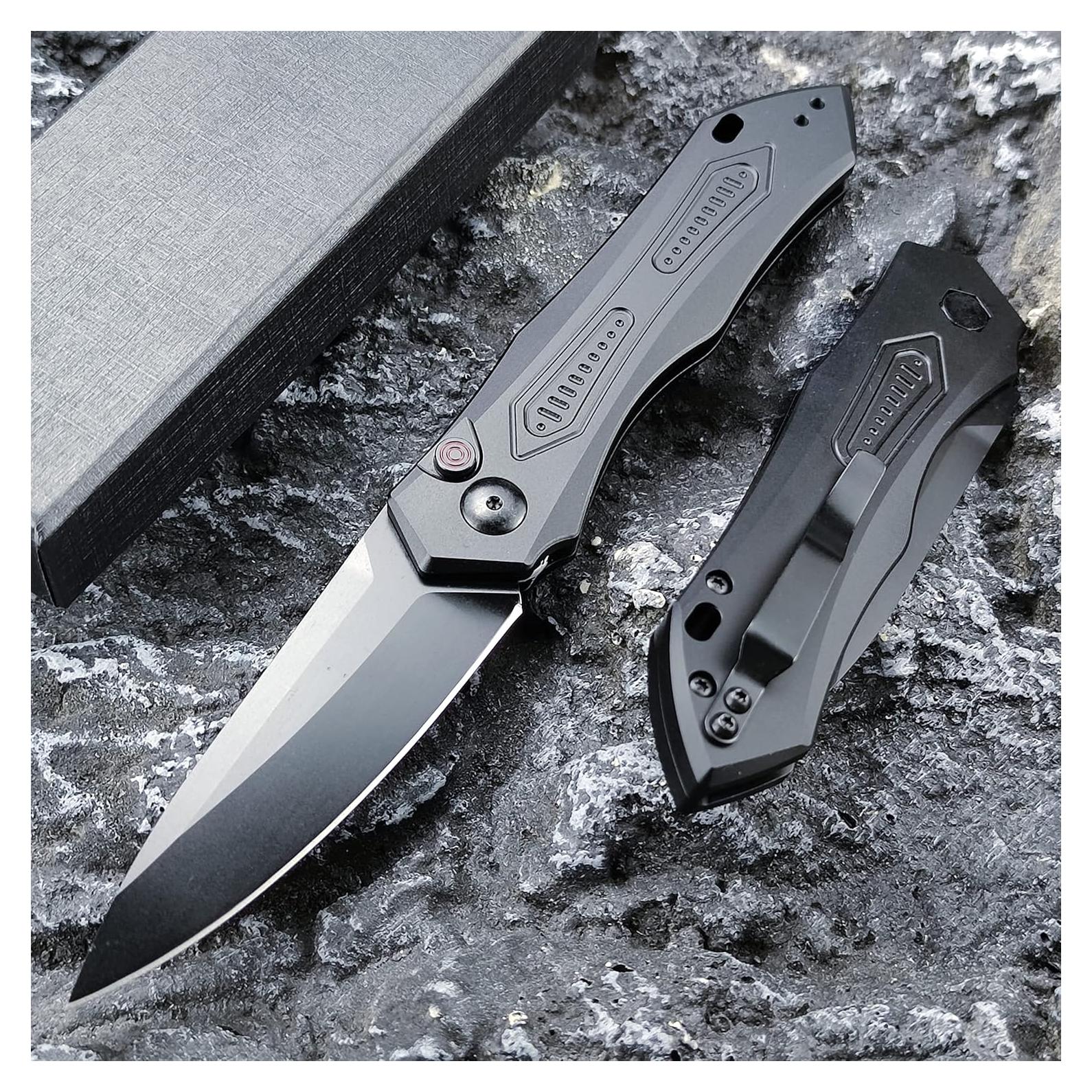 Cuchillo de bolsillo plegable Genérico 22 cm aluminio negro