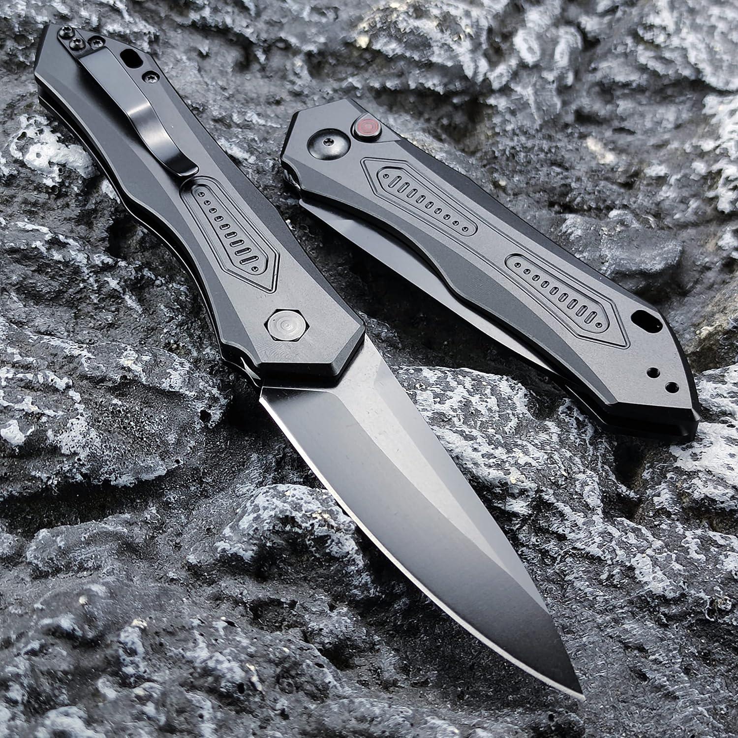 Cuchillo de bolsillo plegable Genérico 22 cm aluminio negro