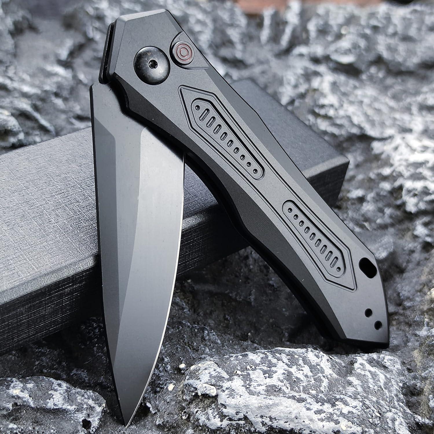 Cuchillo de bolsillo plegable Genérico 22 cm aluminio negro