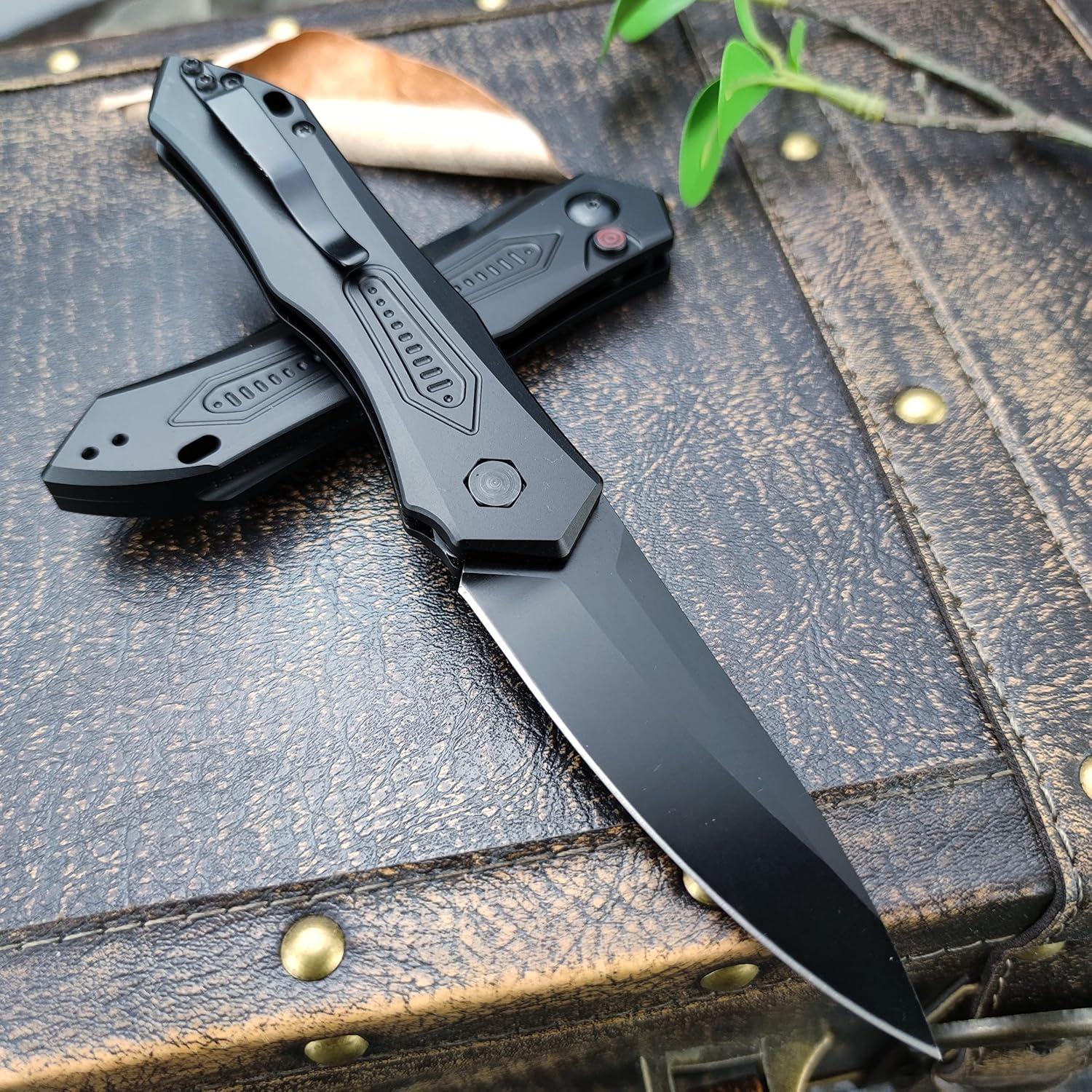 Cuchillo de bolsillo plegable Genérico 22 cm aluminio negro