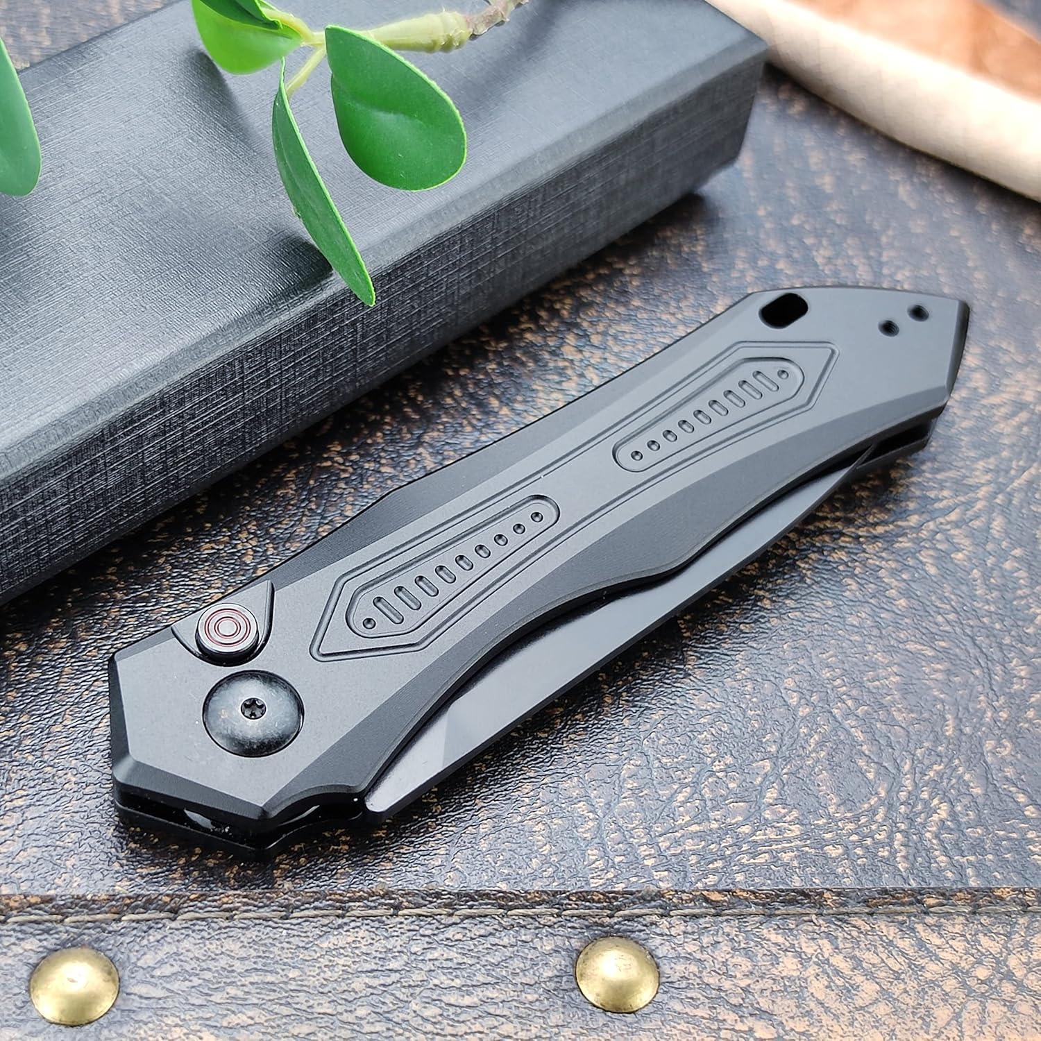 Cuchillo de bolsillo plegable Genérico 22 cm aluminio negro