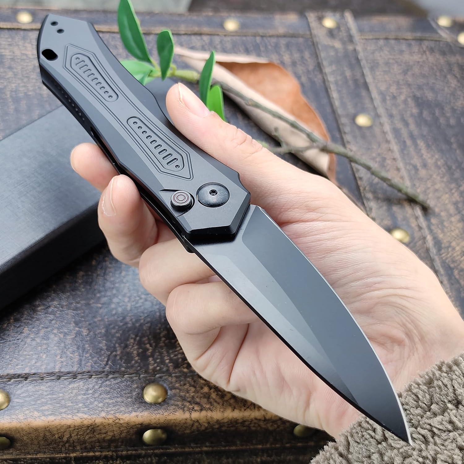 Cuchillo de bolsillo plegable Genérico 22 cm aluminio negro