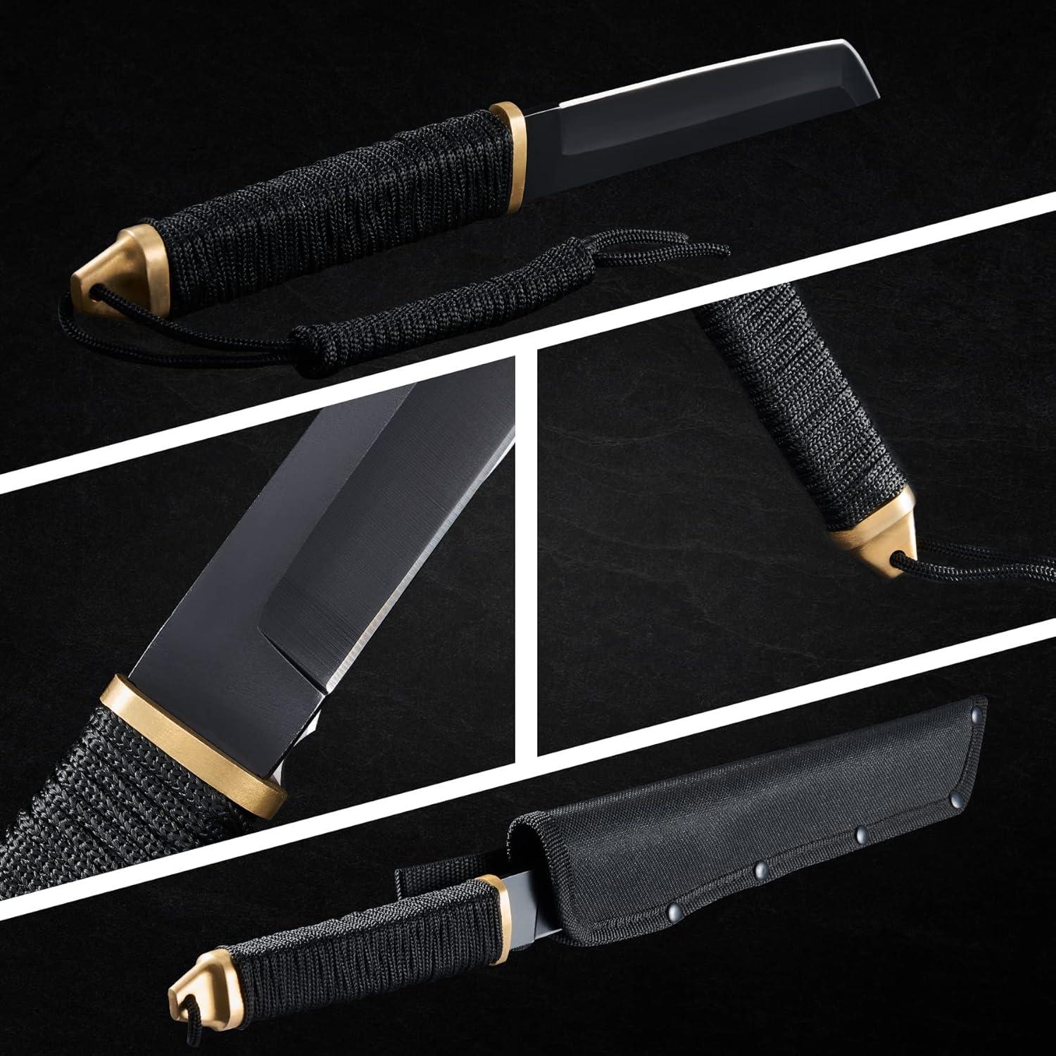 Cuchillo Táctico Leopcito 11.5" Acero Inoxidable con Funda