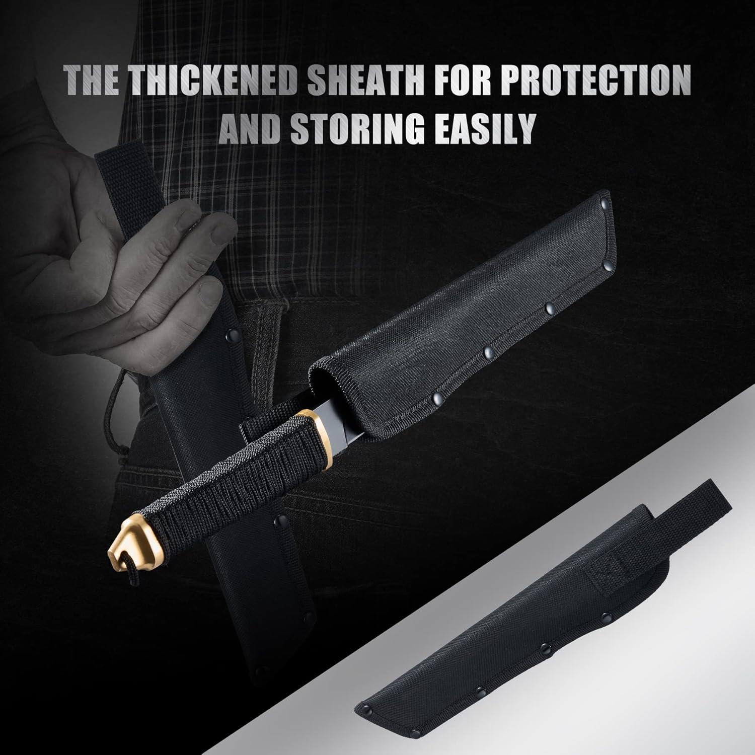 Cuchillo Táctico Leopcito 11.5" Acero Inoxidable con Funda