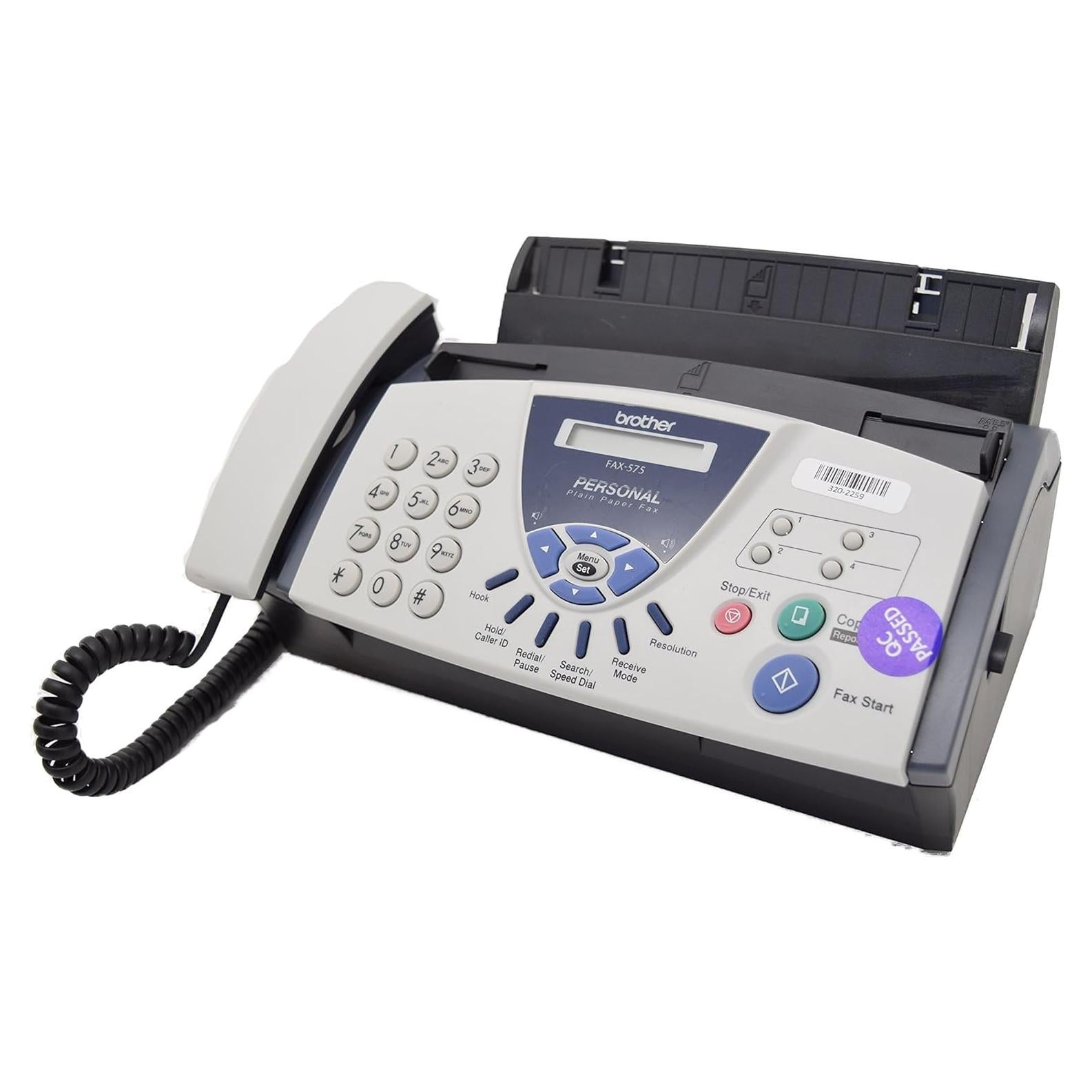 Fax Brother FAX-575, Teléfono y Copiadora, 400x400 dpi