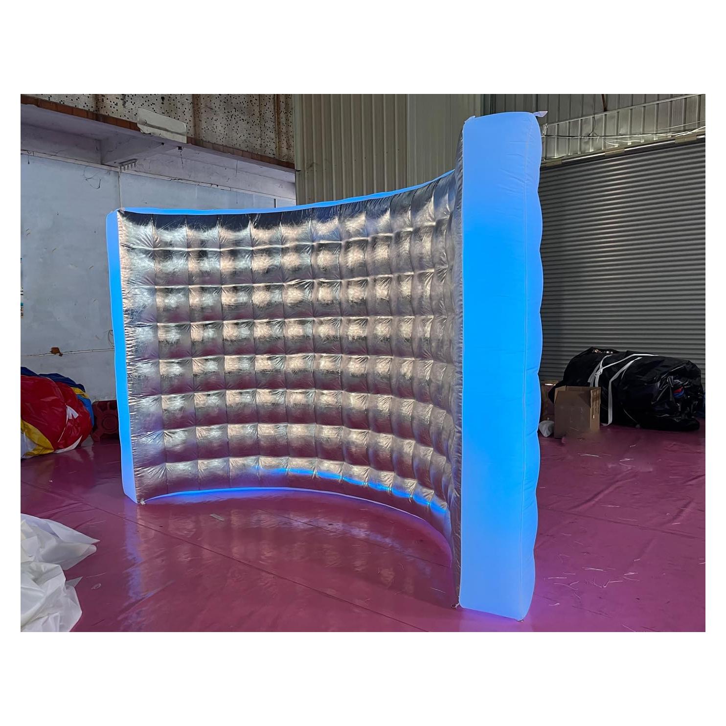 Pared Inflable de Fotografía Plateada con Luces LED 3.05x1.52m