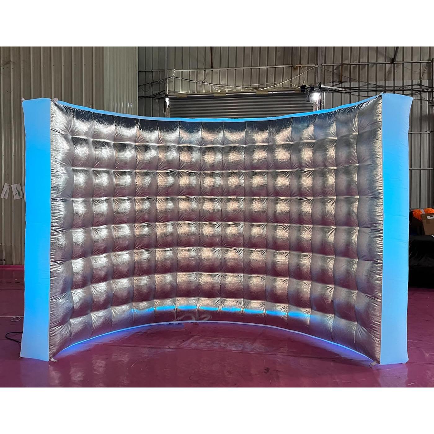 Pared Inflable de Fotografía Plateada con Luces LED 3.05x1.52m