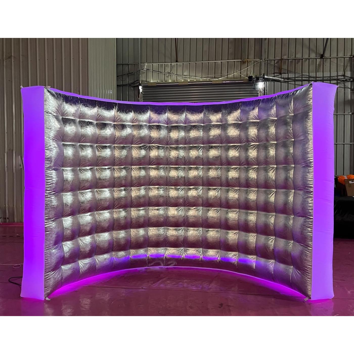 Pared Inflable de Fotografía Plateada con Luces LED 3.05x1.52m