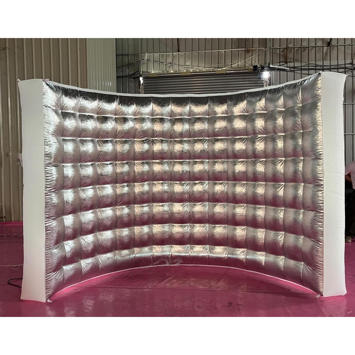 Pared Inflable de Fotografía Plateada con Luces LED 3.05x1.52m