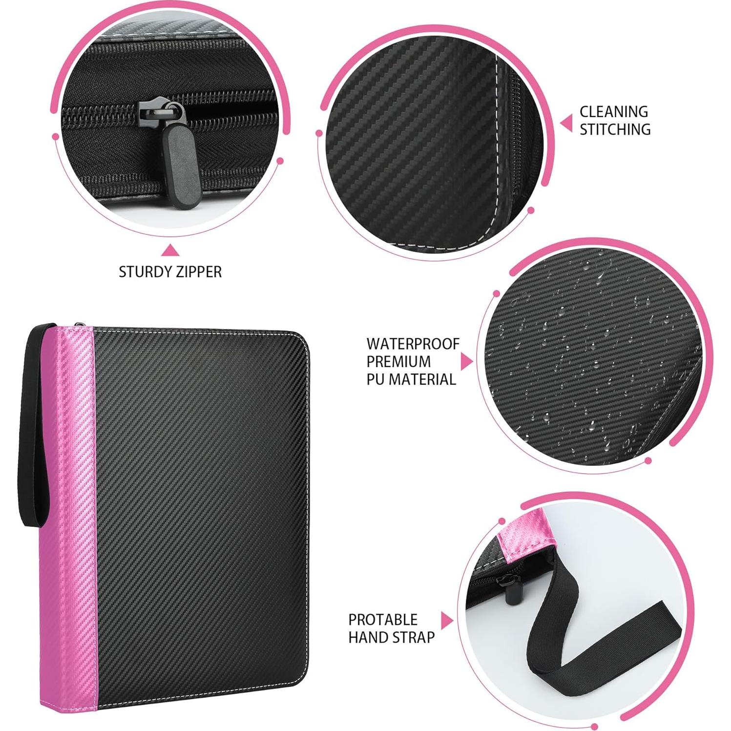 Carpeta de Tarjetas TCGUARD Rosa 900 Bolsillos PU