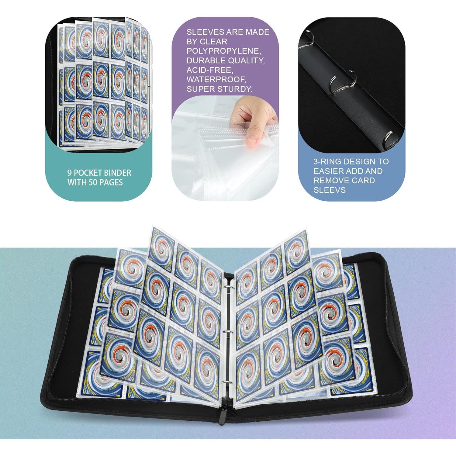 Carpeta de Tarjetas TCGUARD 900 Bolsillos Azul PU