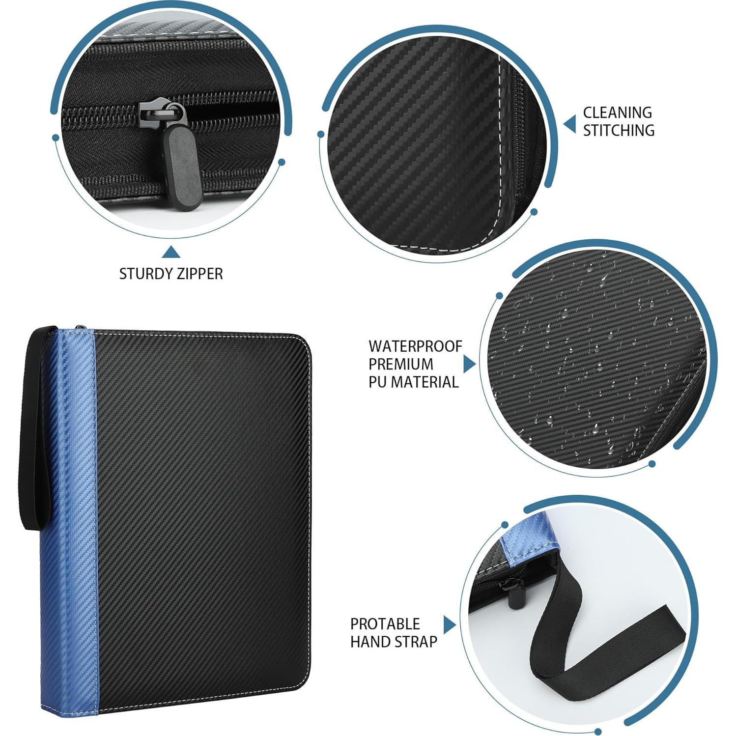 Carpeta de Tarjetas TCGUARD 900 Bolsillos Azul PU