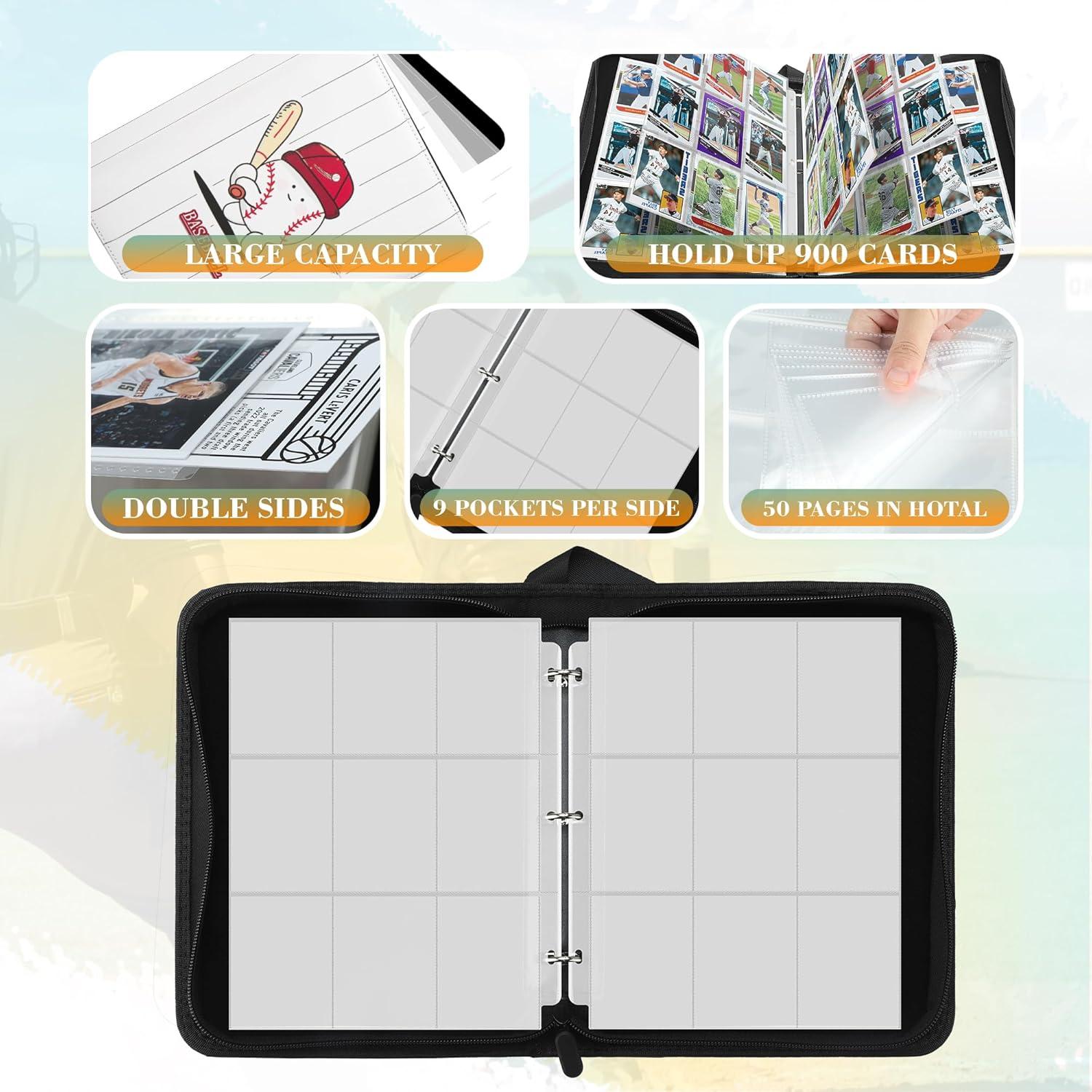 Carpeta de Tarjetas TCGUARD 900 Bolsillos Doble Cara Rojo