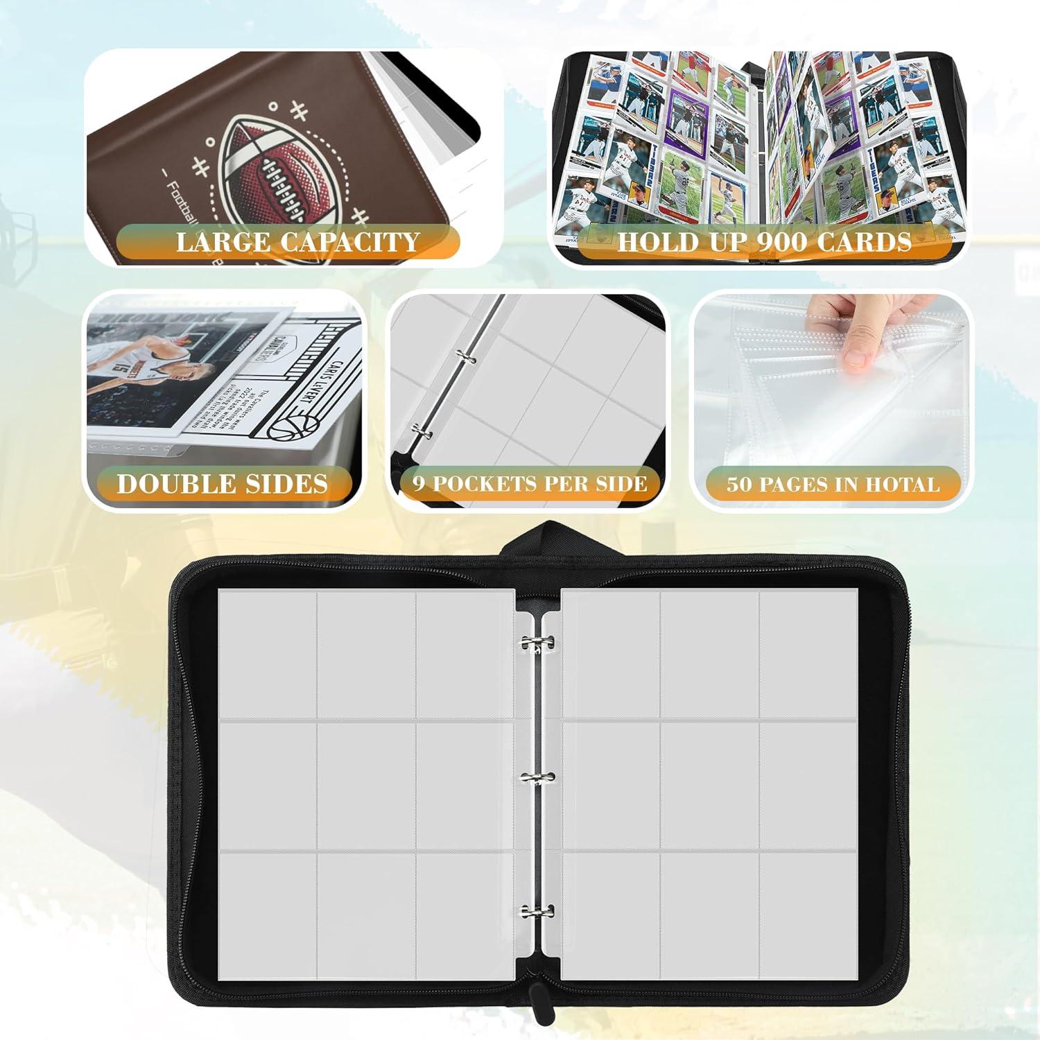 Carpeta de Tarjetas TCGUARD 900 Bolsillos Marrón Claro