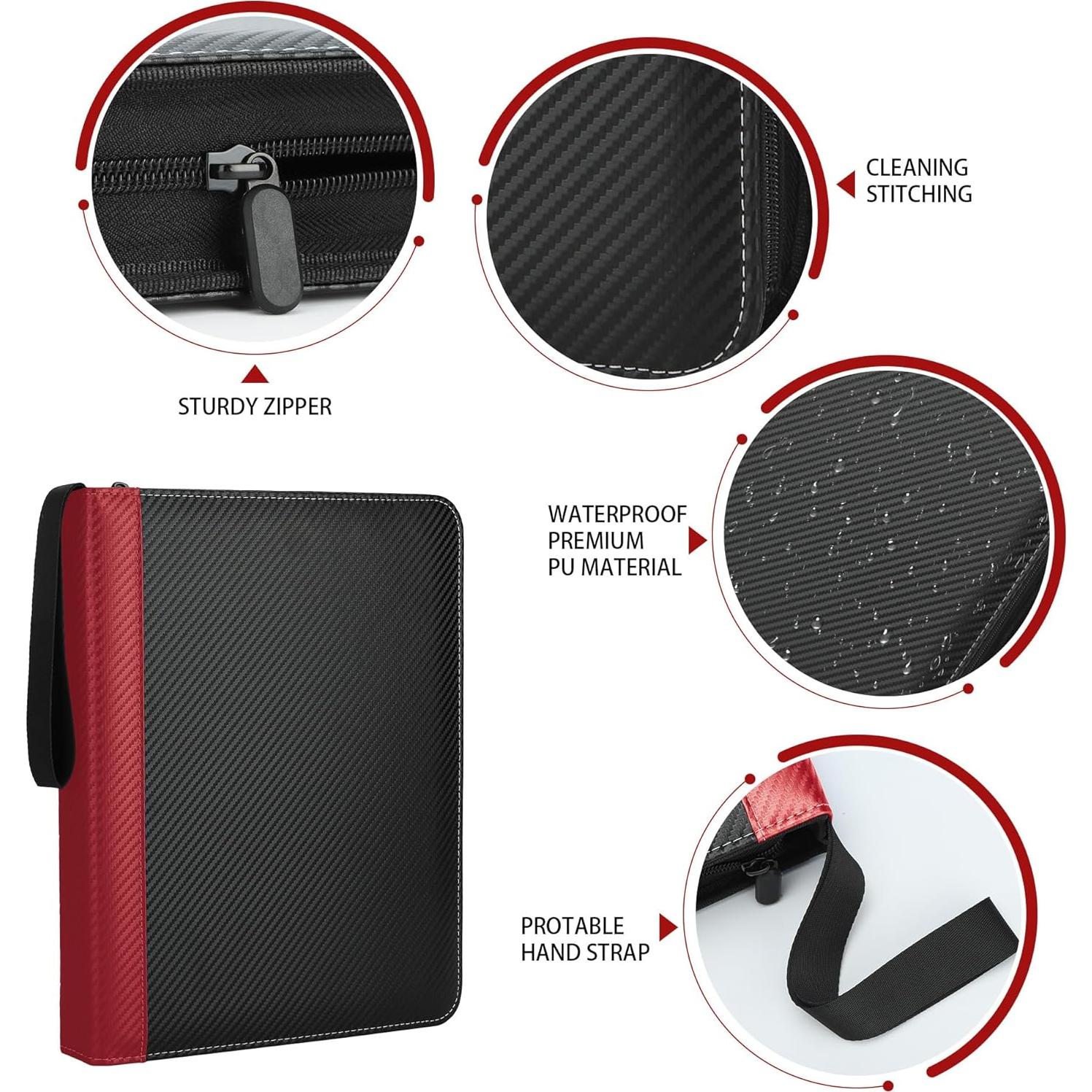 Carpeta de Tarjetas TCGUARD 900 Bolsillos Rojo