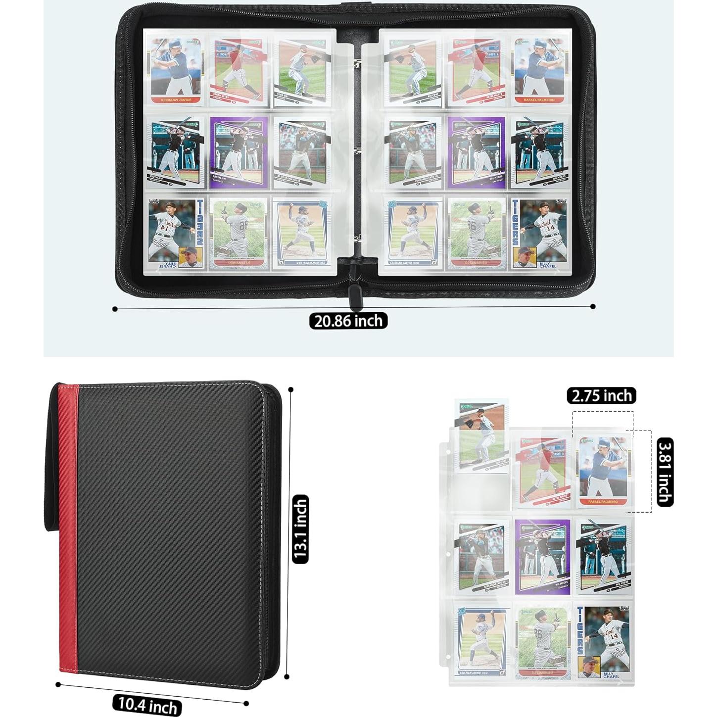 Carpeta de Tarjetas TCGUARD 900 Bolsillos Rojo