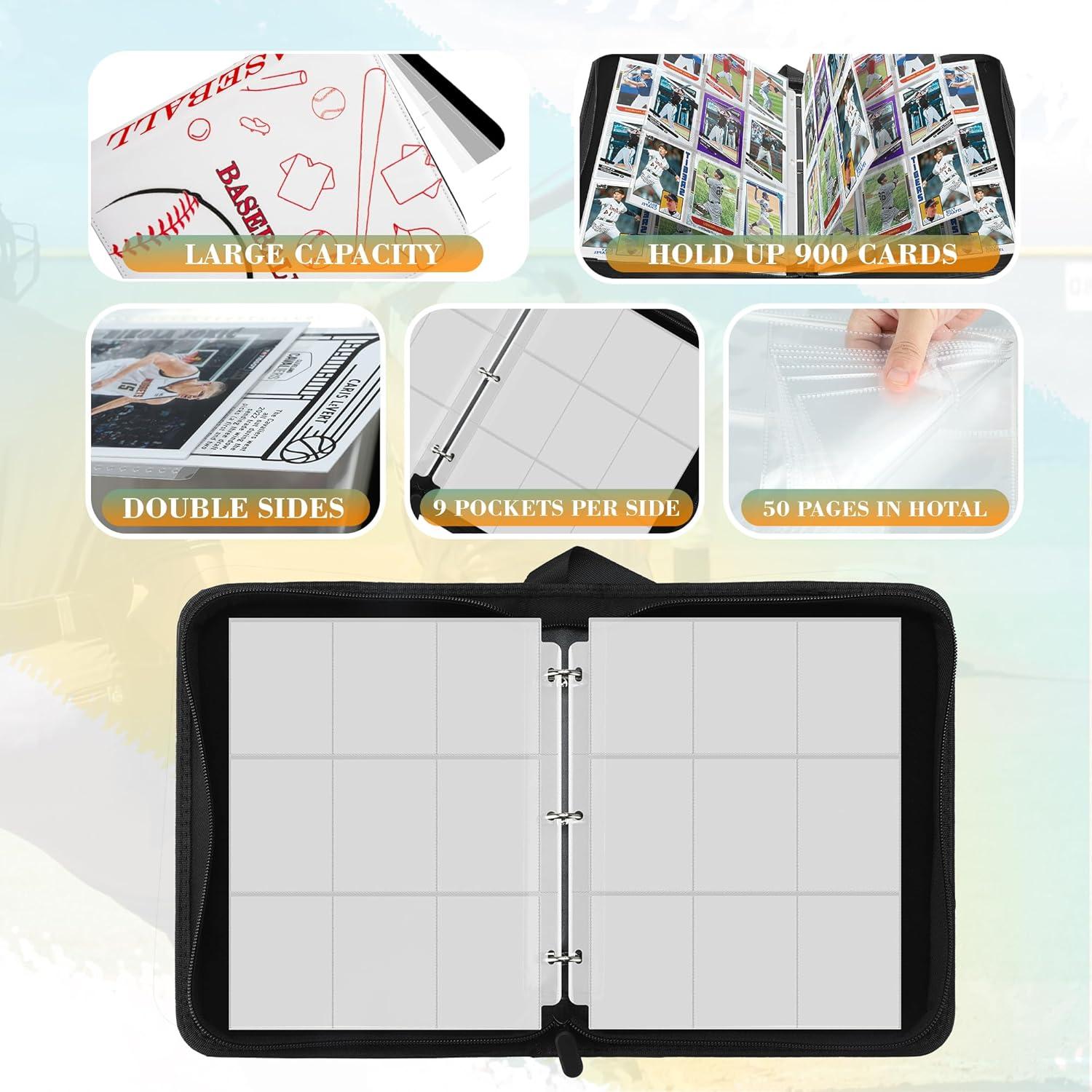 Carpeta de Tarjetas TCGUARD 900 Bolsillos PU Blanco Rojizo