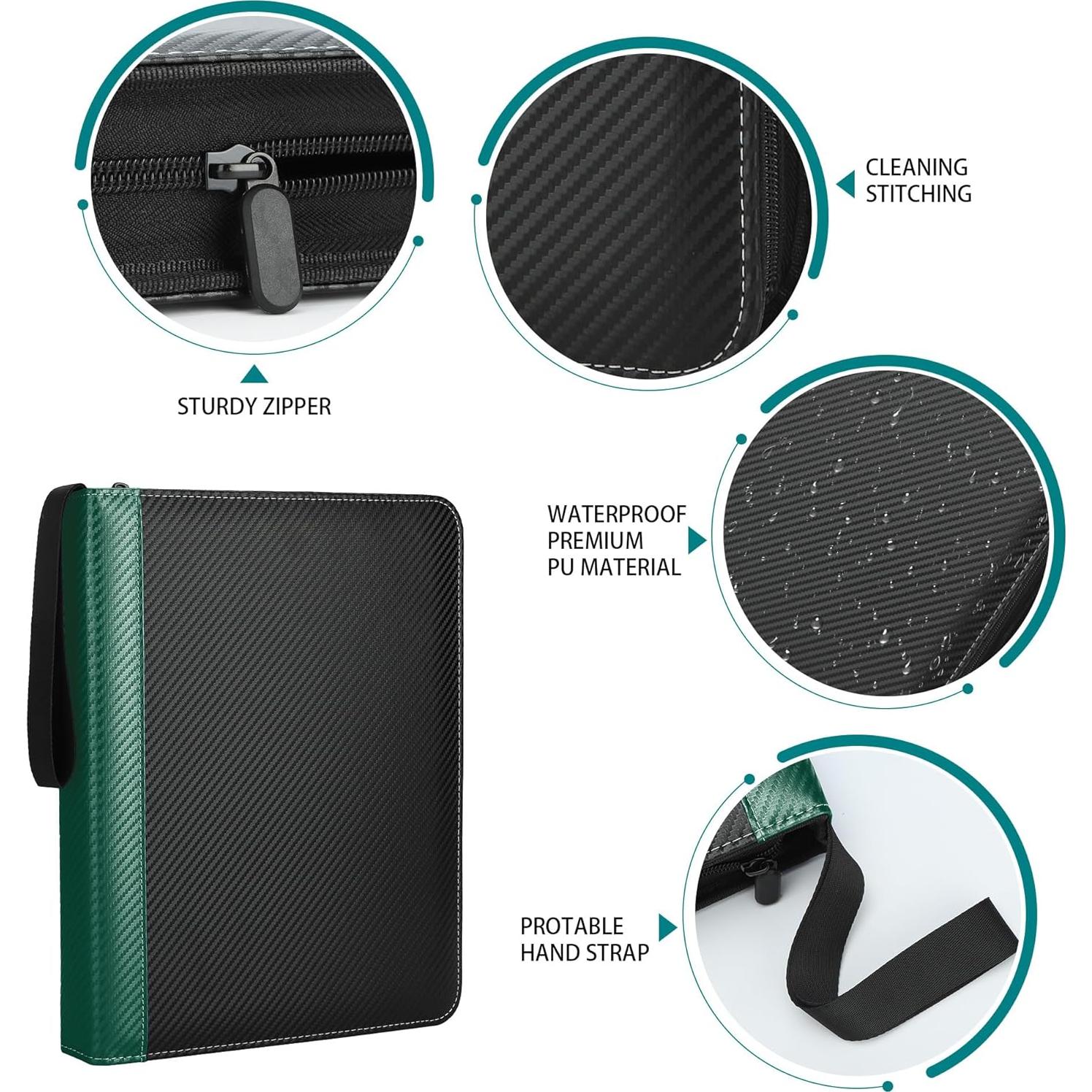 Carpeta de Tarjetas TCGUARD 900 Bolsillos Verde