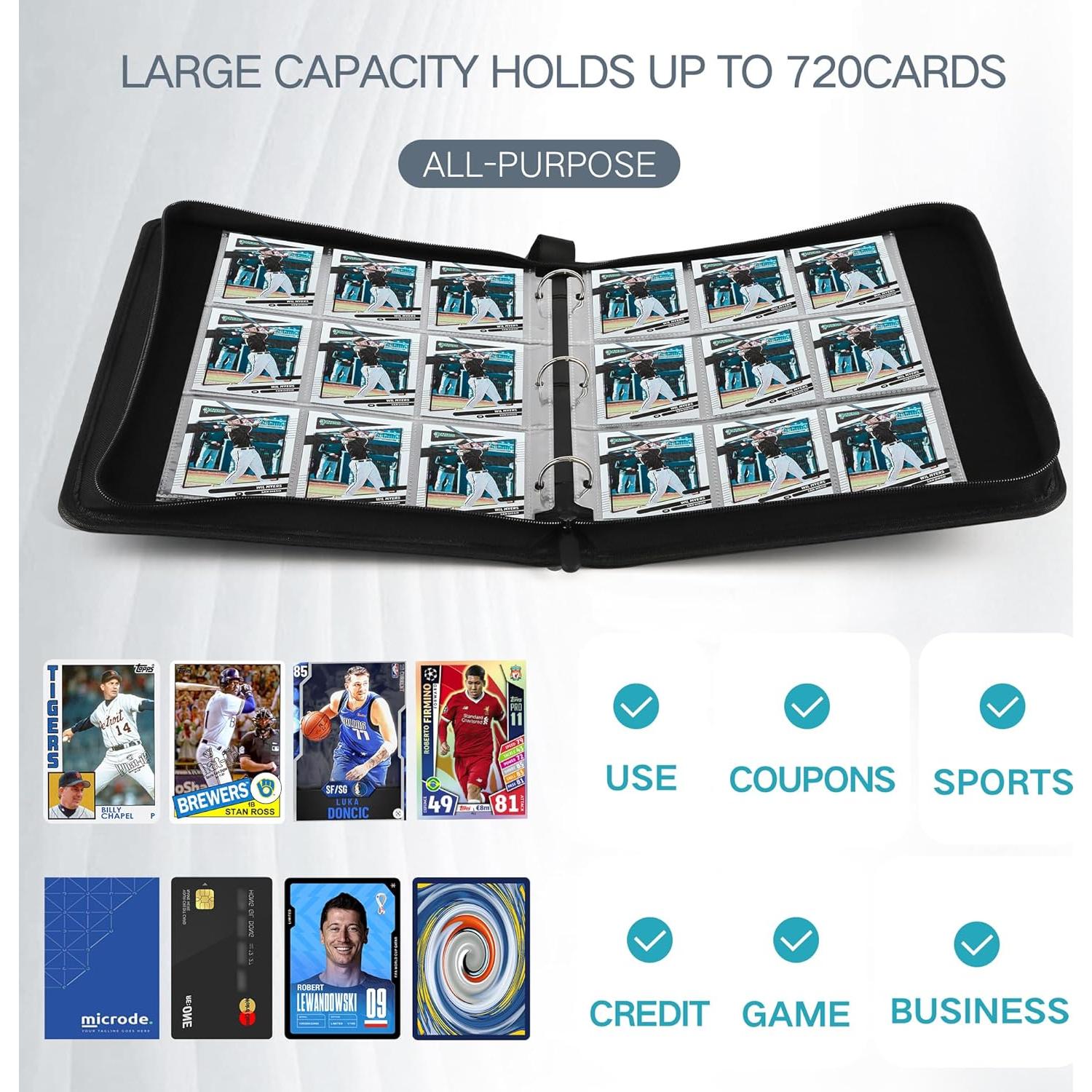 Carpeta de Tarjetas TCGUARD 900 Bolsillos PU Negra