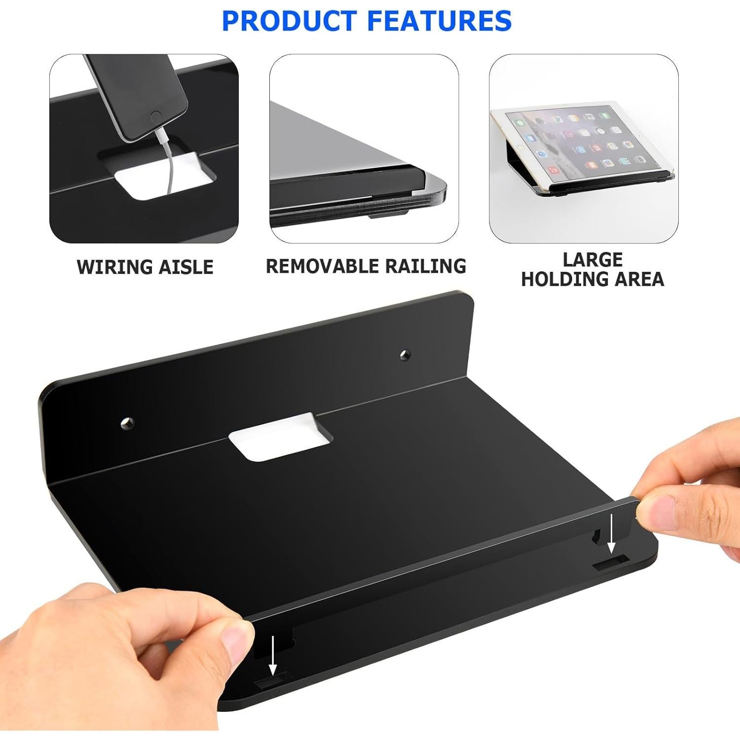 Estante Flotante Cosmos para Pared - 2 Piezas Negro 19.8x14.7cm