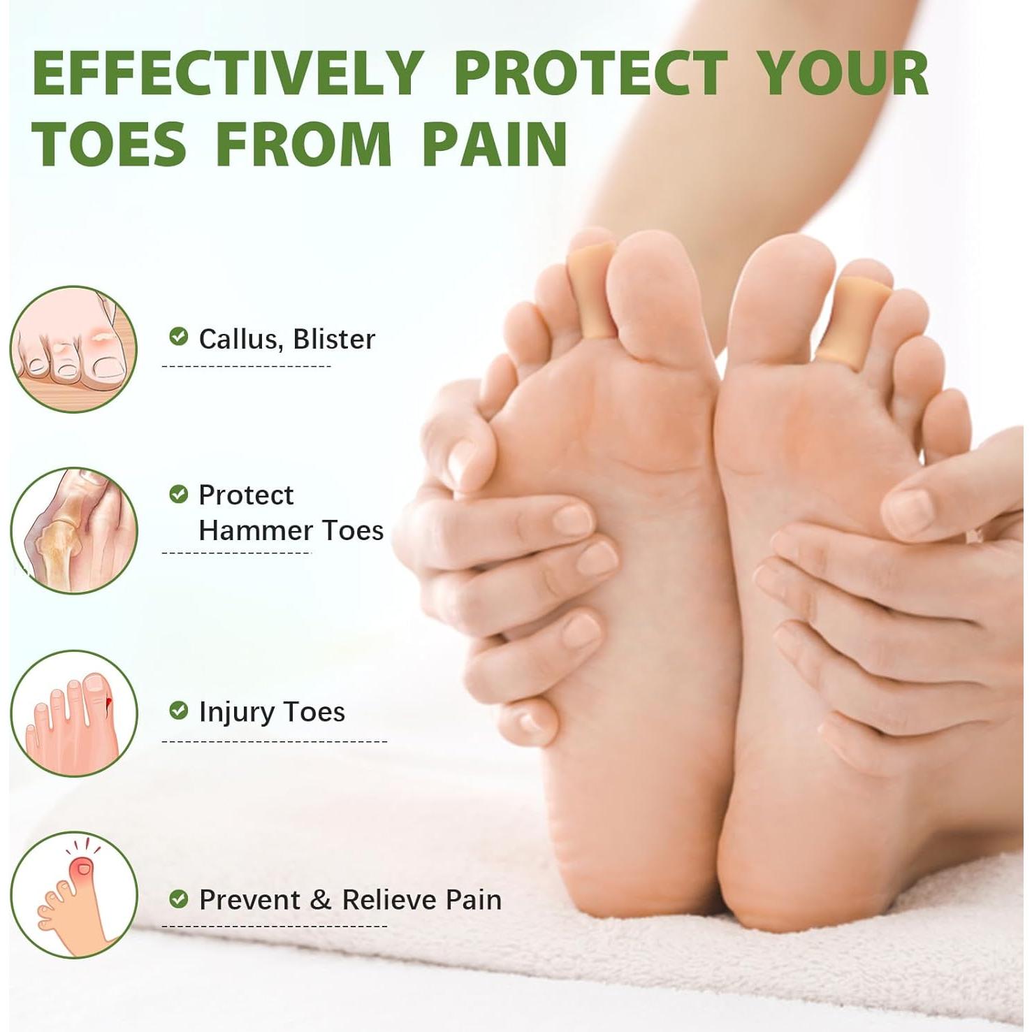 Protecciones de Dedos de Silicona Bukihome - 14 Mangas Medianas Beige