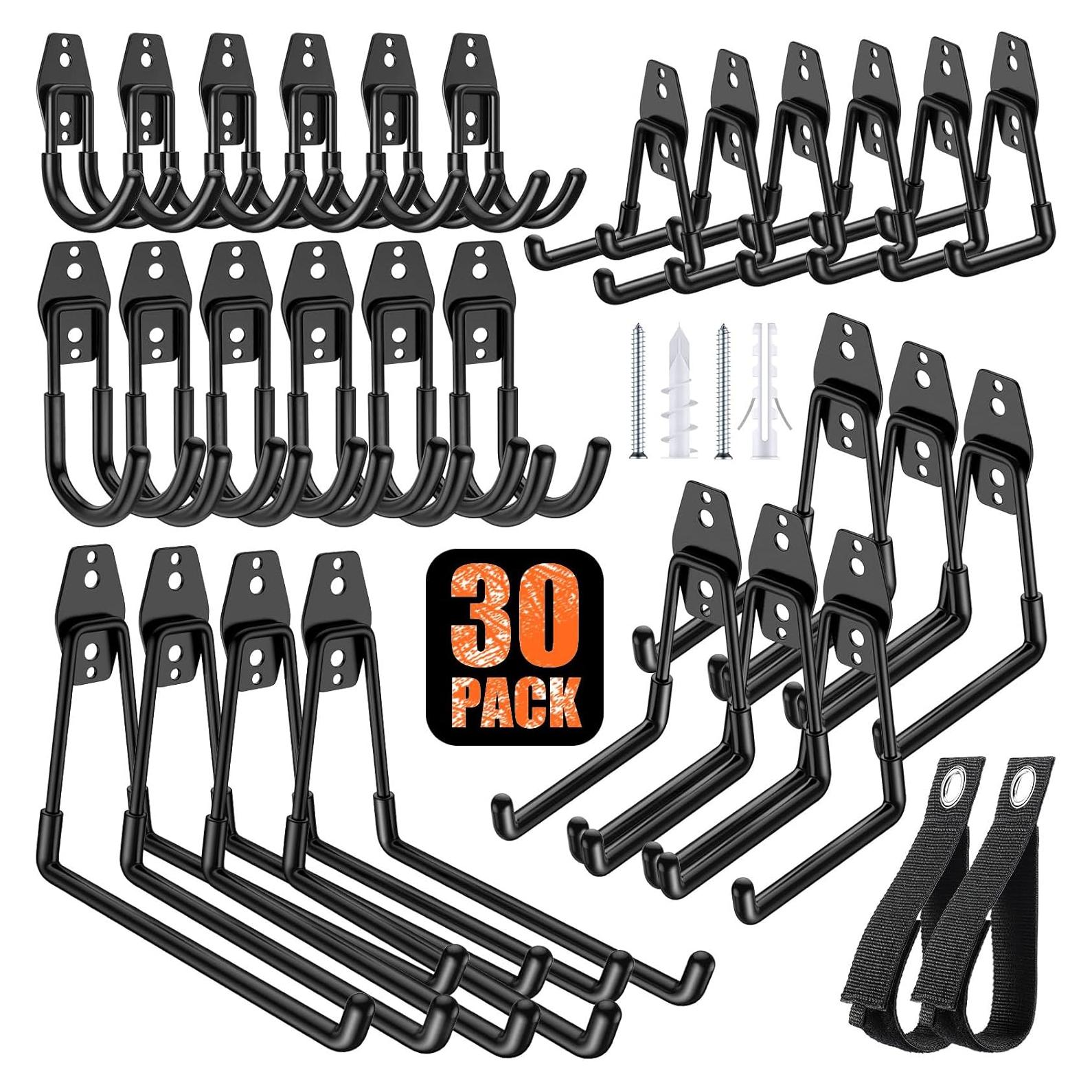 Ganchos de Garaje MIKRUI 30 Paquete Alta Resistencia 4.6kg