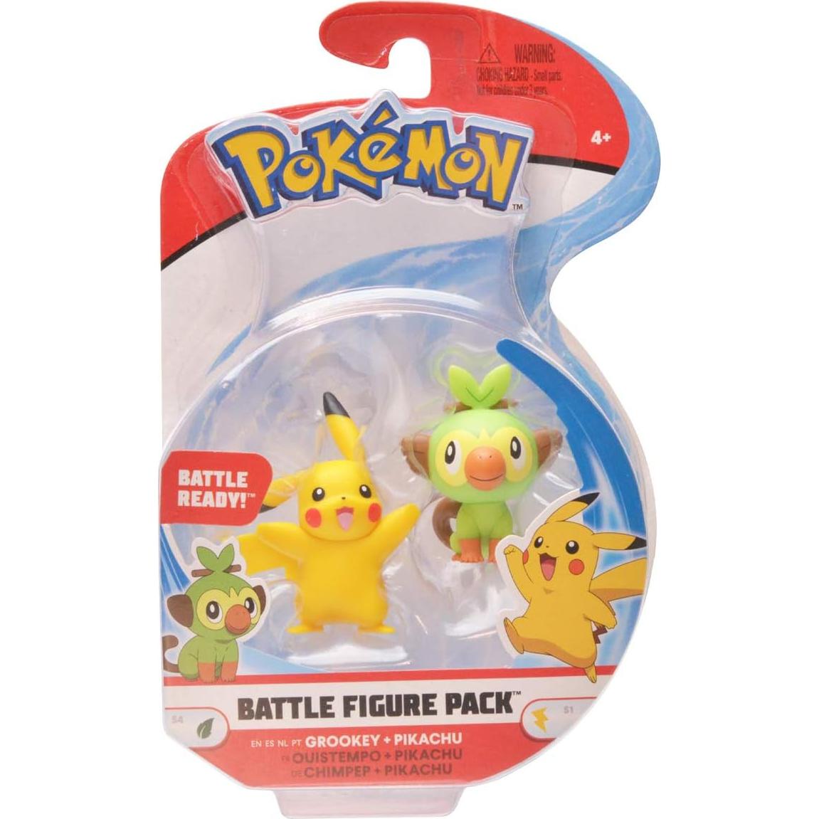 Figuras de Acción Pokémon Pikachu y Grookey 5 cm - 2 Pack