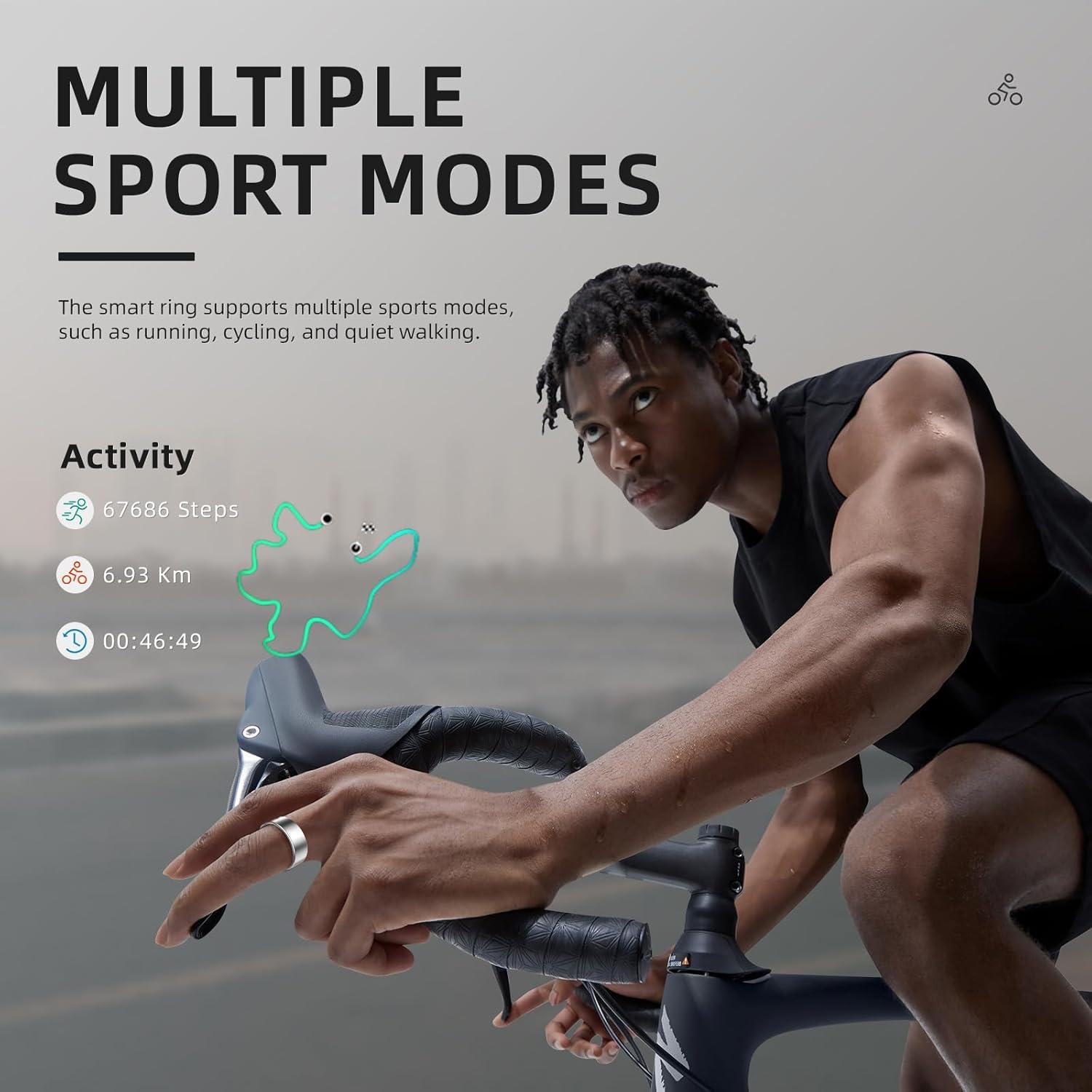 Anillo Inteligente Govllfoz 7 Negro 2.0 - Fitness y Salud