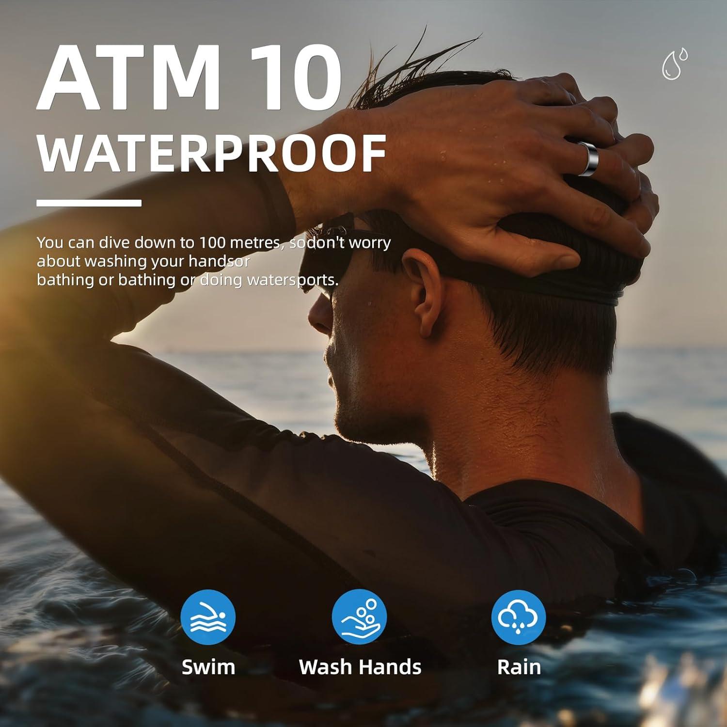 Anillo Inteligente Govllfoz 7 Negro 2.0 - Fitness y Salud