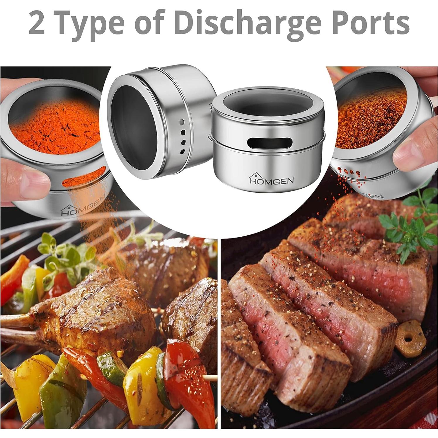 Juego de 12 Tarros de Especias Magnéticos HOMGEN 100ml