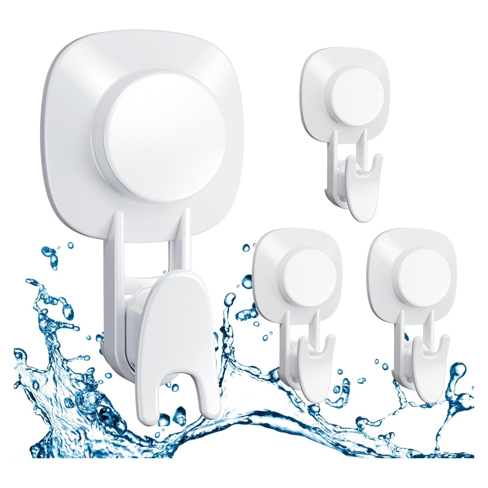 Ganchos de Ventosa LUXEAR 4 Piezas Soporta 5kg para Baño y Cocina