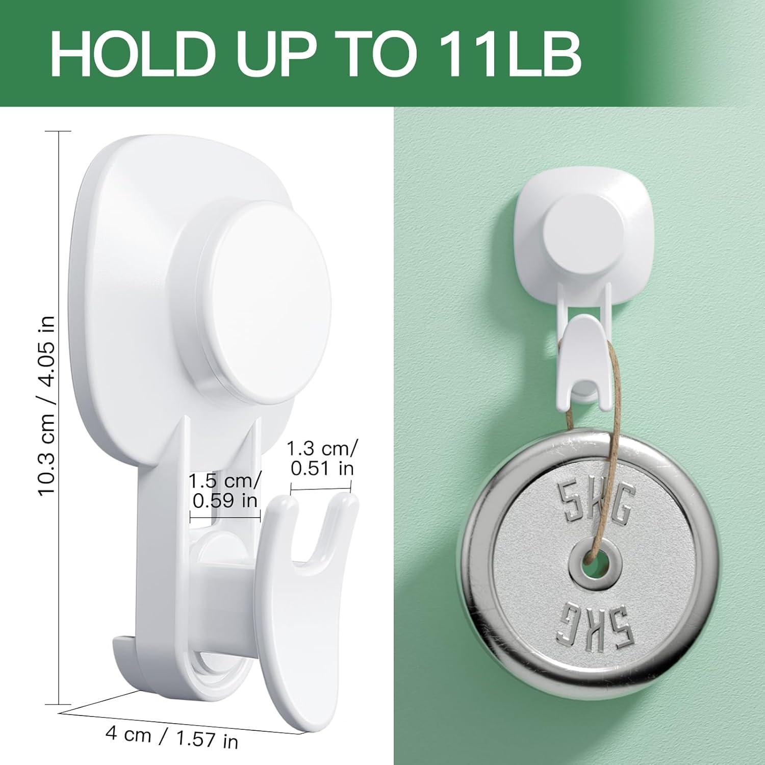 Ganchos de Ventosa LUXEAR 4 Piezas Soporta 5kg para Baño y Cocina