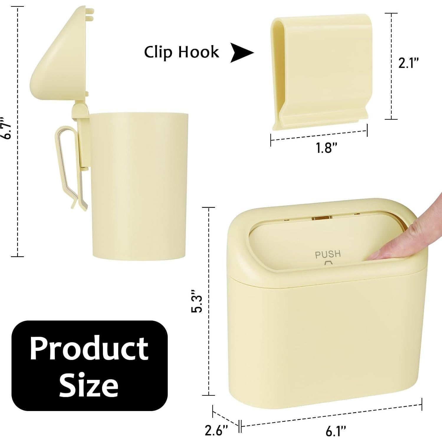 Bote de Basura Compacto Accmor Beige para Auto 3.8L