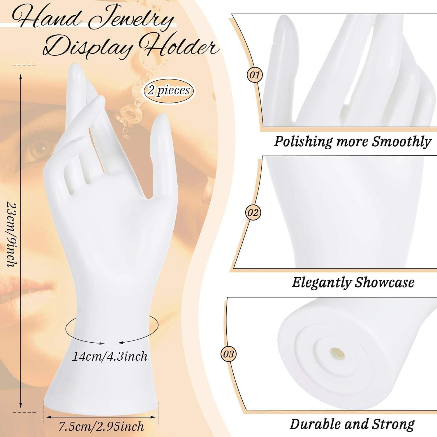 Conjunto de Exhibición de Joyería Kigley 3 Piezas Blanco