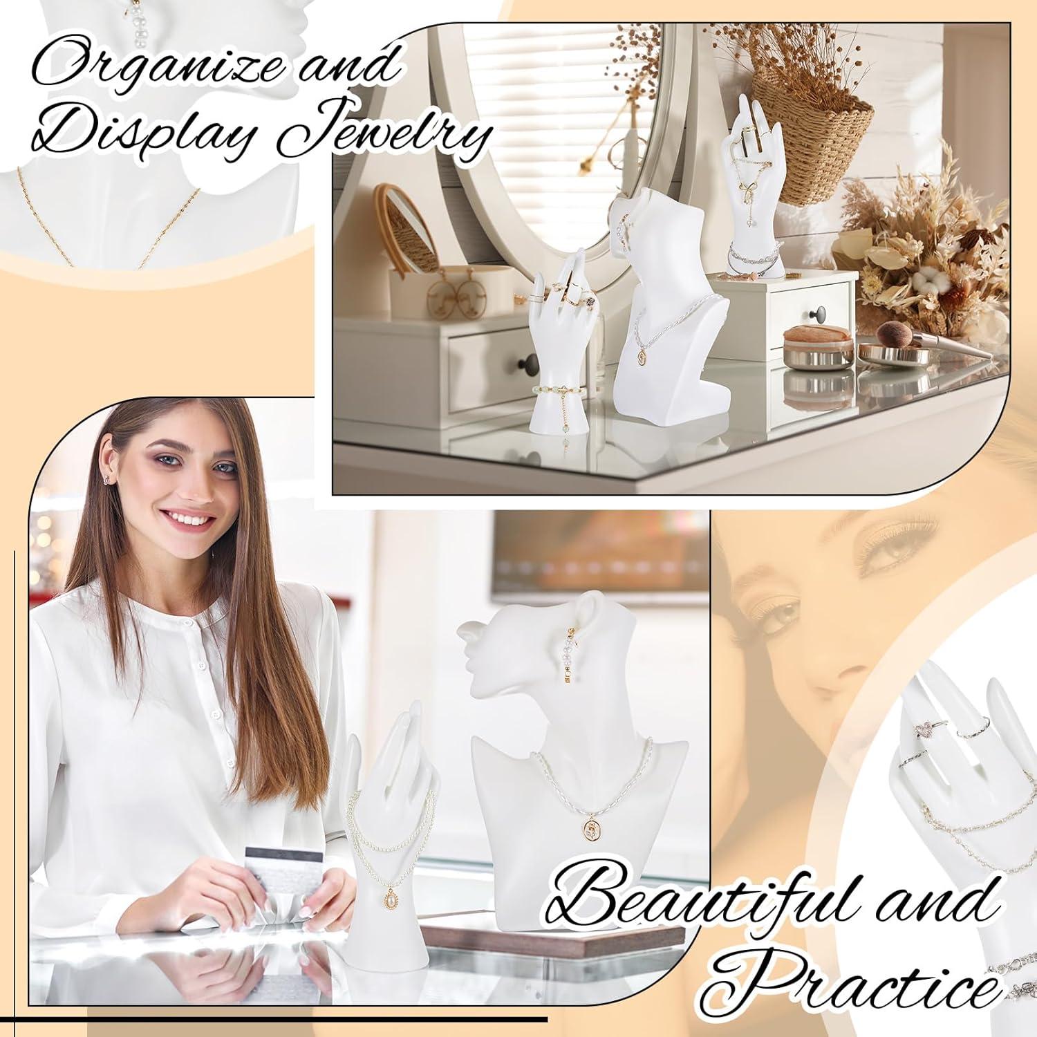 Conjunto de Exhibición de Joyería Kigley 3 Piezas Blanco