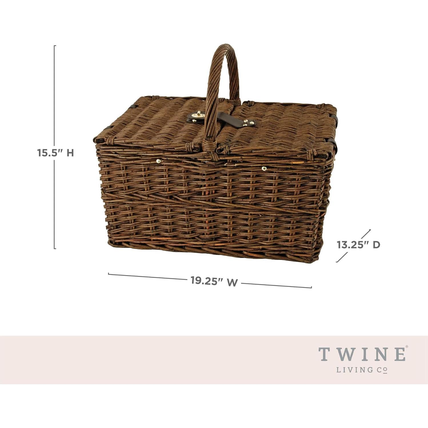Cesta de Picnic Cape Cod Twine para 4 Personas con Vino
