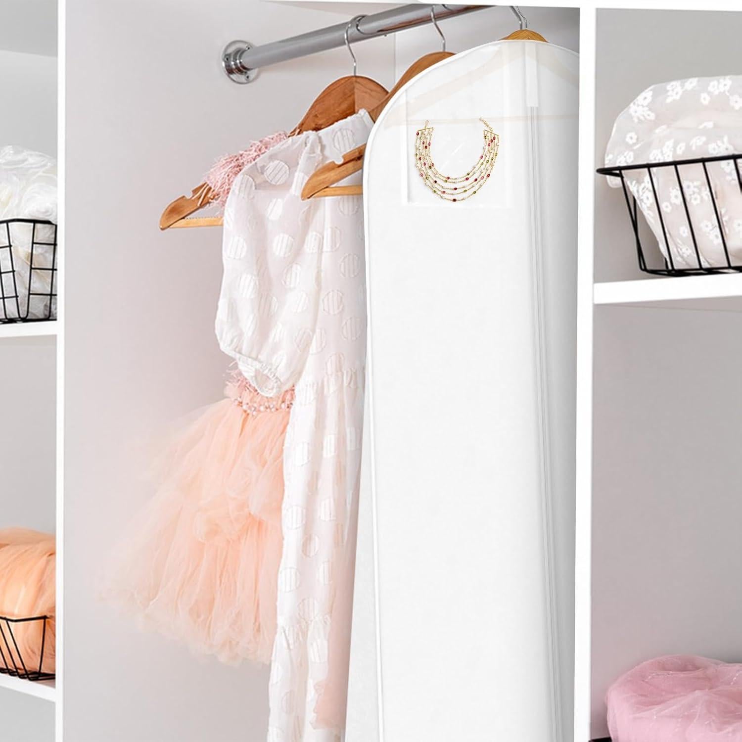 Bolsa de Prenda para Vestido de Novia Svaldo Blanca 70x24x16 cm