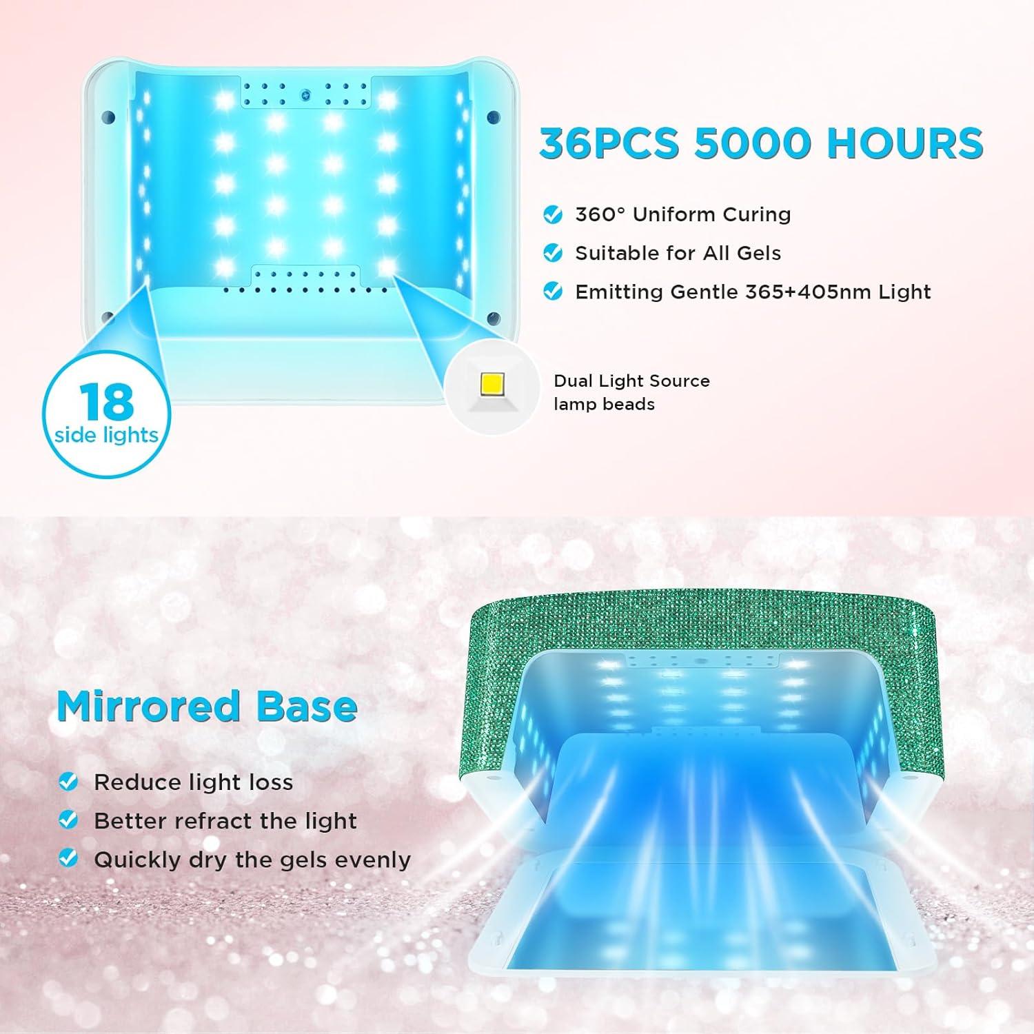 Lámpara UV de Uñas Inalámbrica Aedavey BQL11 Verde Brillante