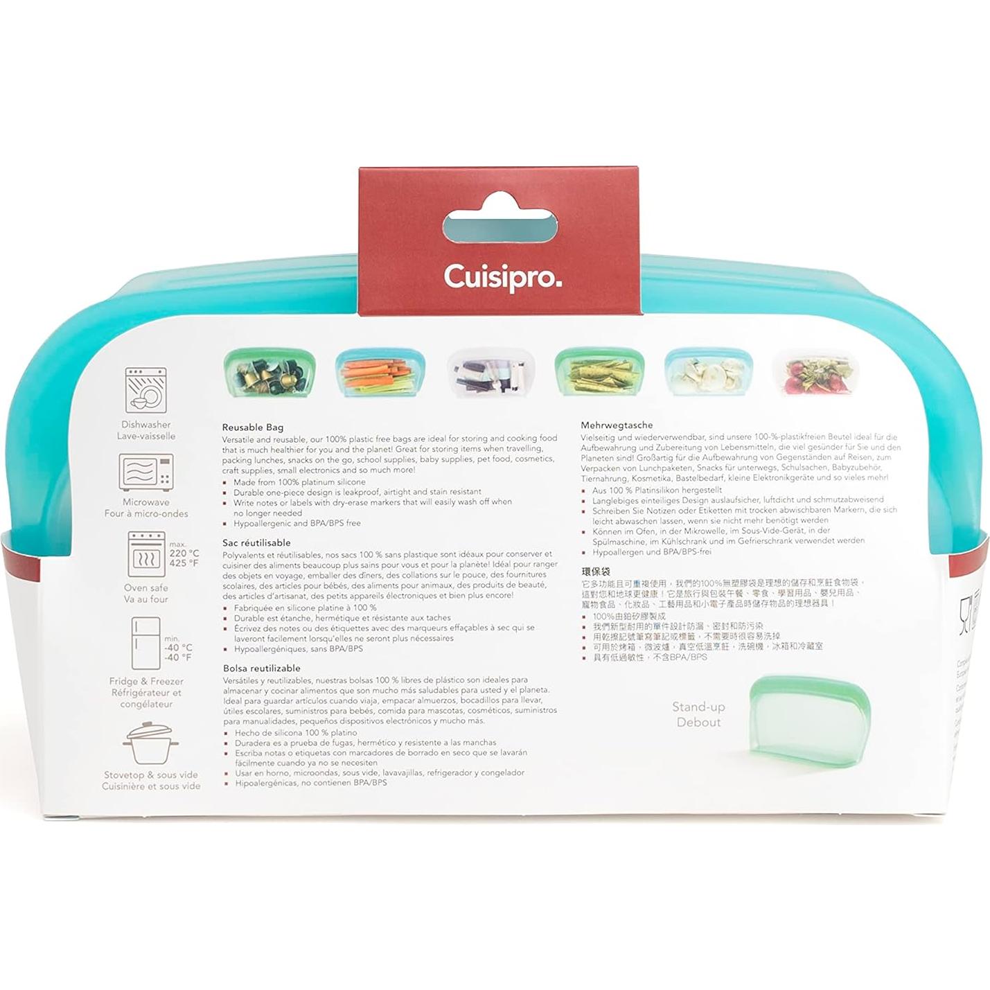 Bolsa Reutilizable de Silicona Cuisipro 1.0L Aqua