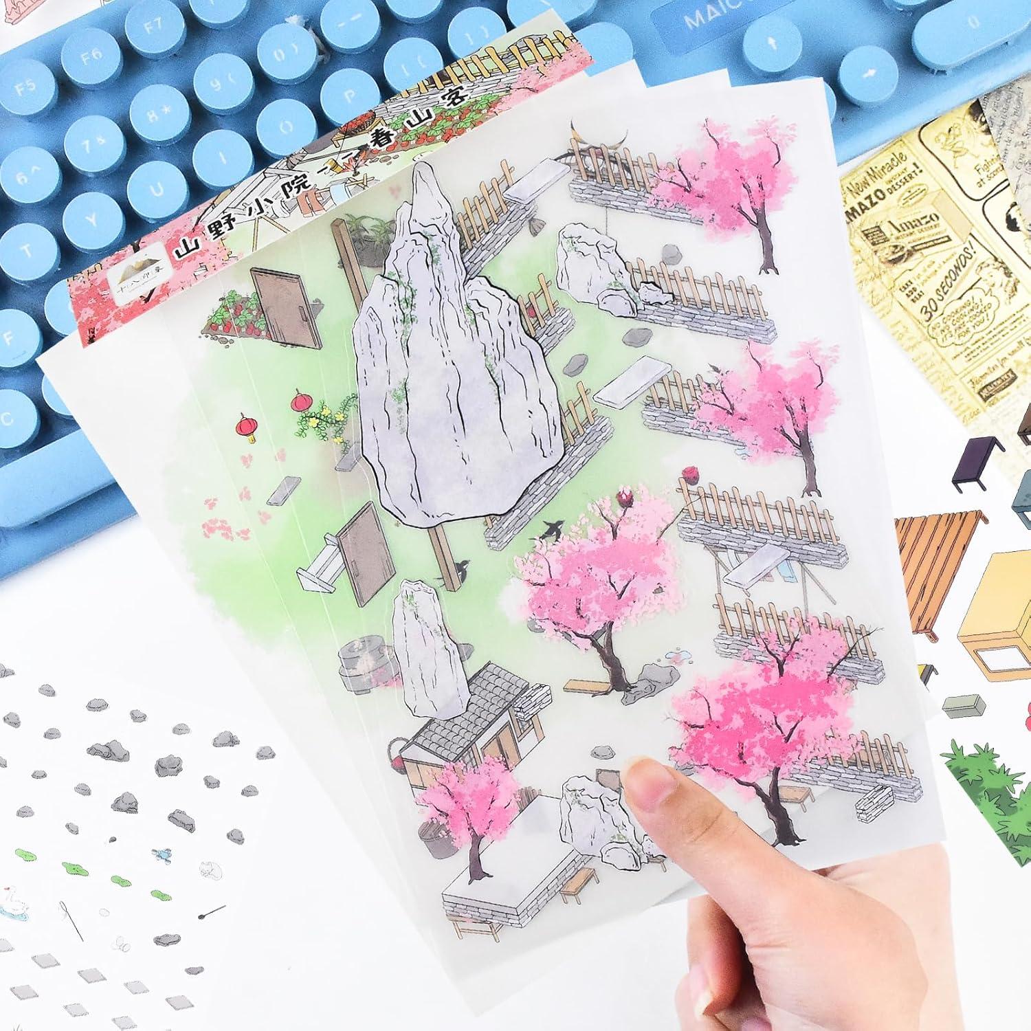 4 Sets de Pegatinas 3D Vintage HOMICO para Mini Casa