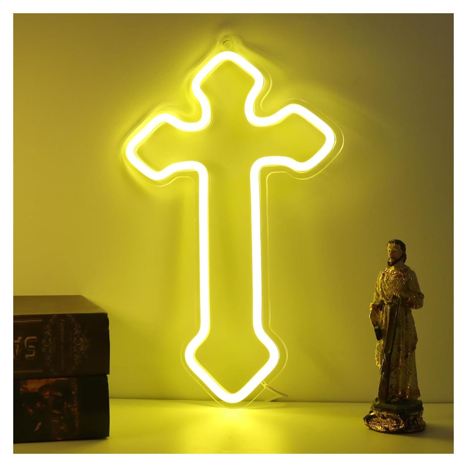 Luz de Neón Cruz Attivolife LED Regulable USB 33.8x20.4cm