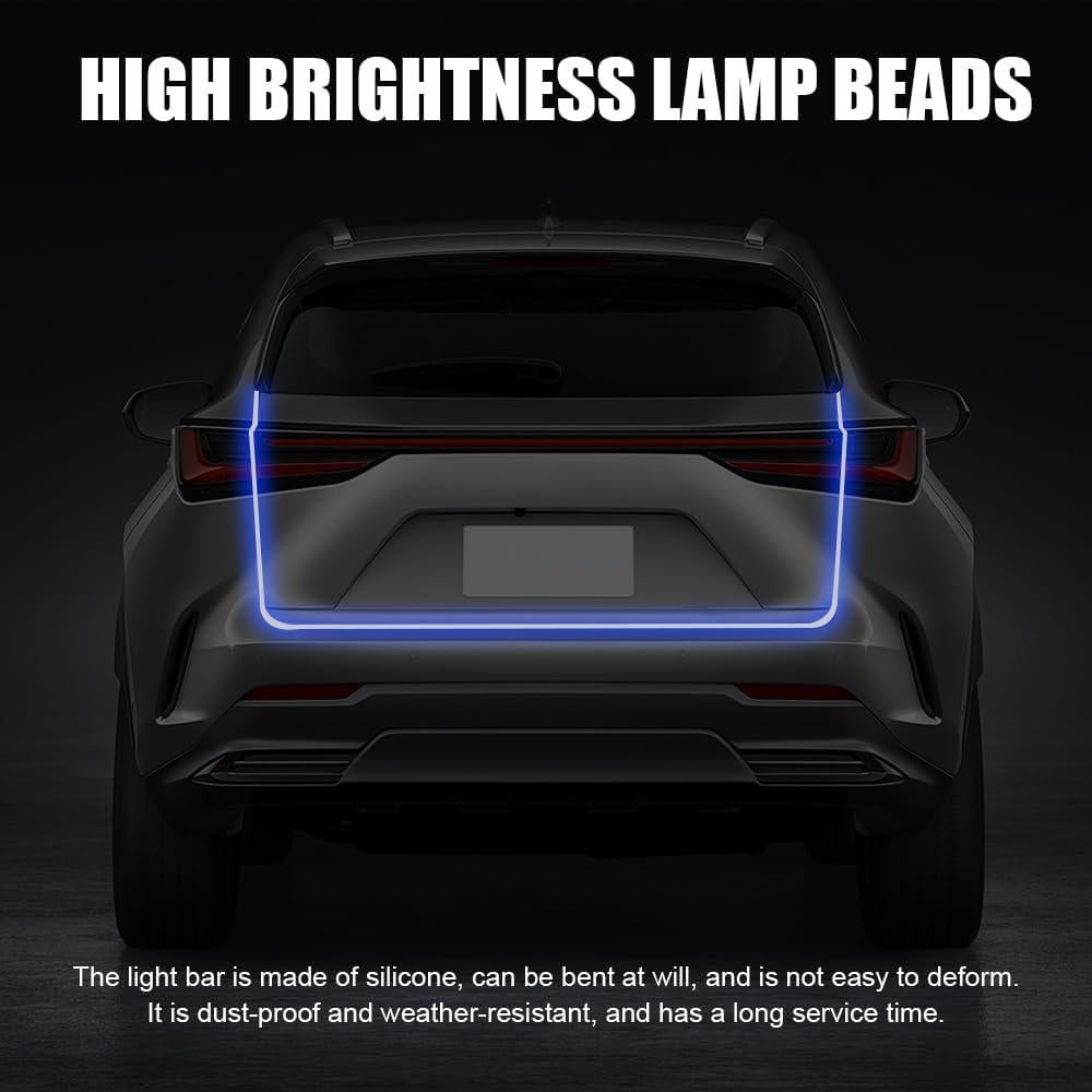 Tira de luz LED para capó de coche QZTYTY 1.5m Azul