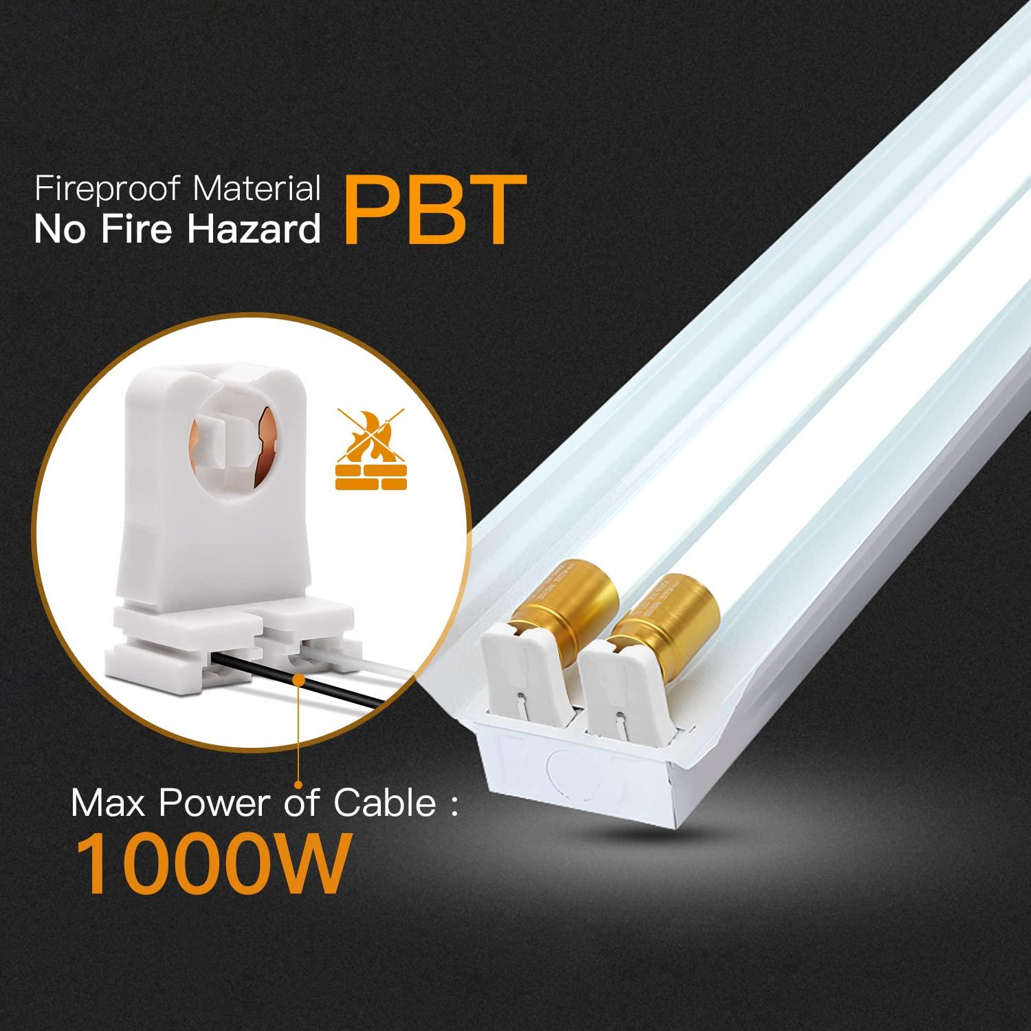 Paquete de 12 Soportes de Lámpara T8 JACKYLED con Cable 25 cm