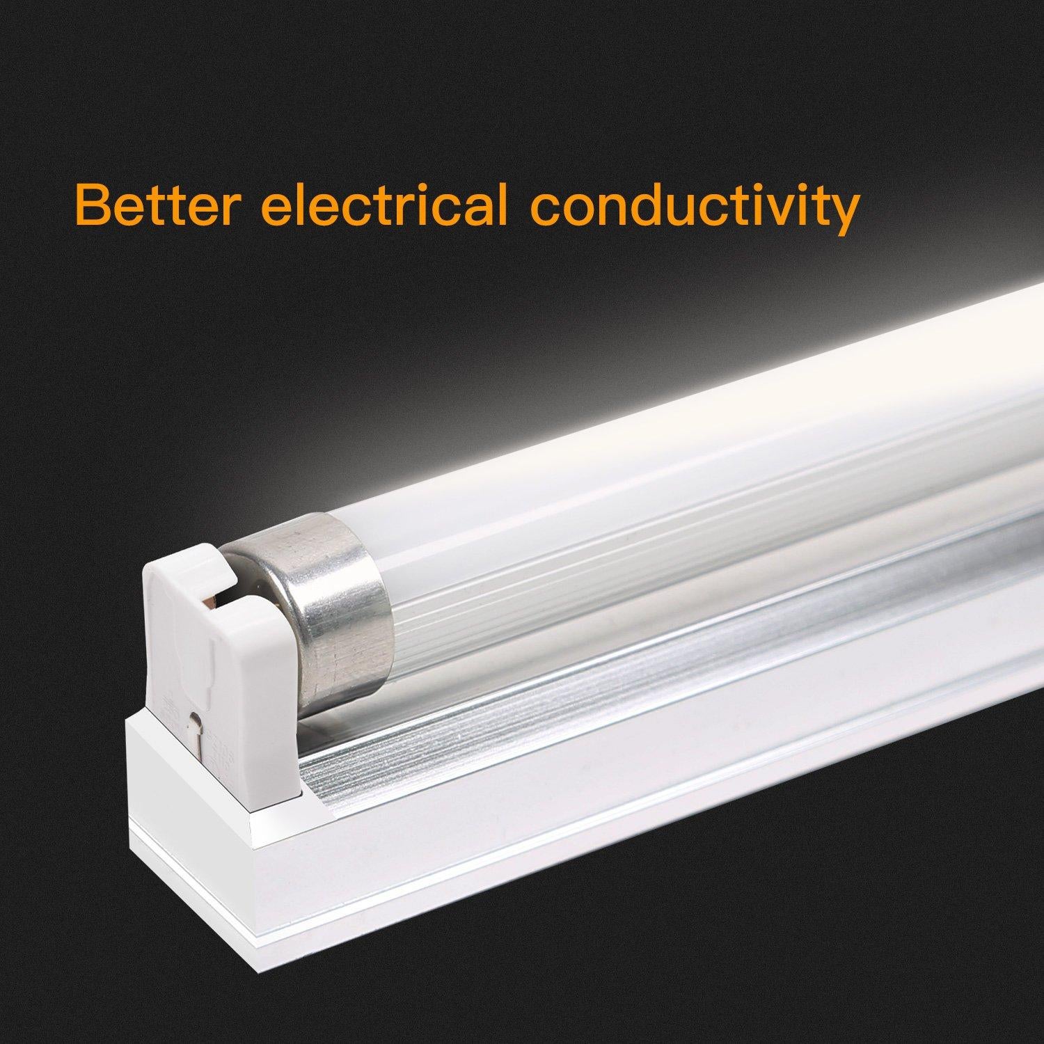 Paquete de 12 Soportes de Lámpara T8 JACKYLED con Cable 25 cm