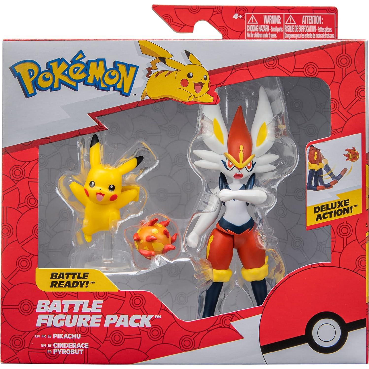 Figuras de Batalla Pokémon 2 - Cinderace y Pikachu